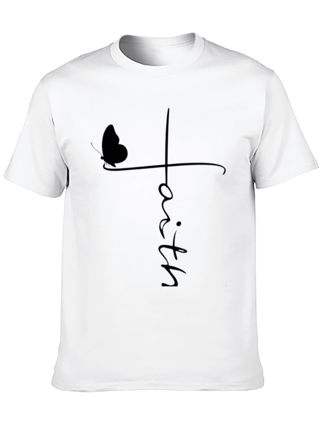 Faith Butterfly Graphic Tee - Unisex Black T-Shirt