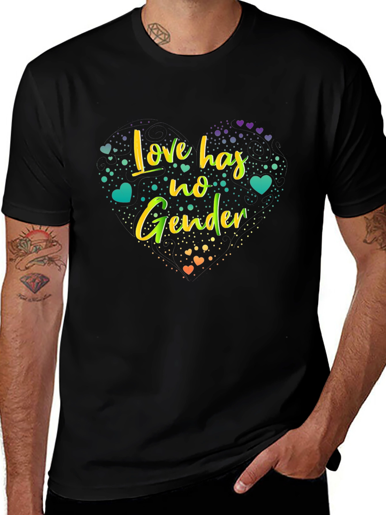 Love Has No Gender Graphic Tee - Black