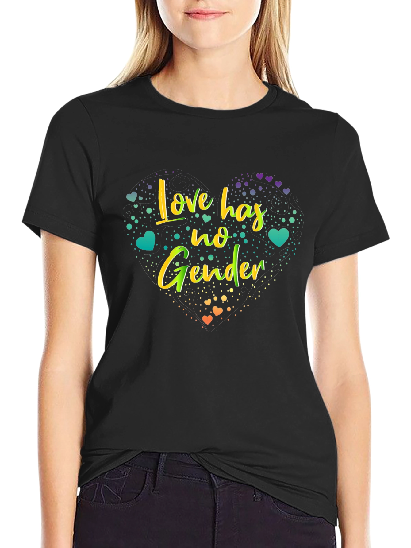 Love Has No Gender Graphic Tee - Black