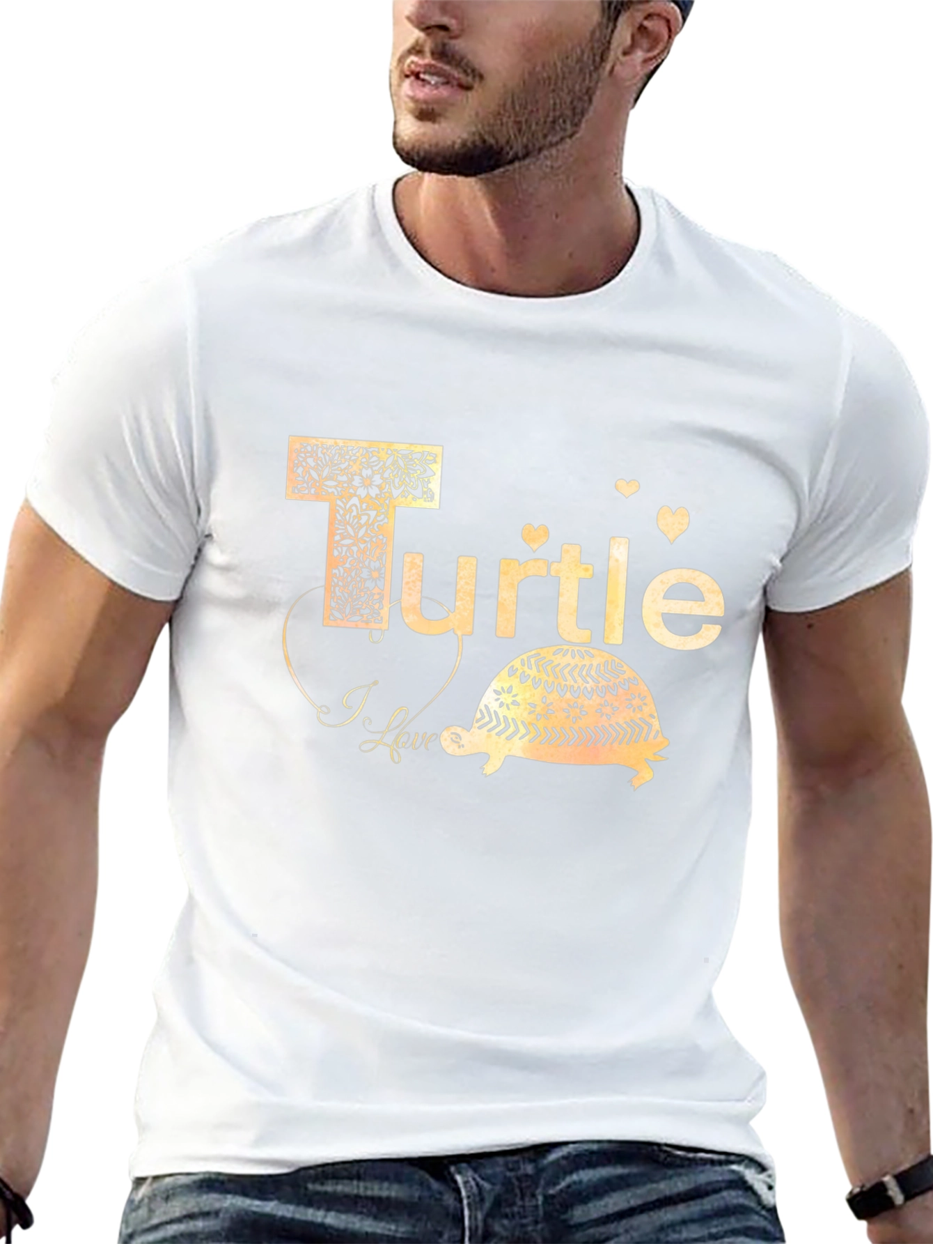 I Love Turtle Black T-Shirt