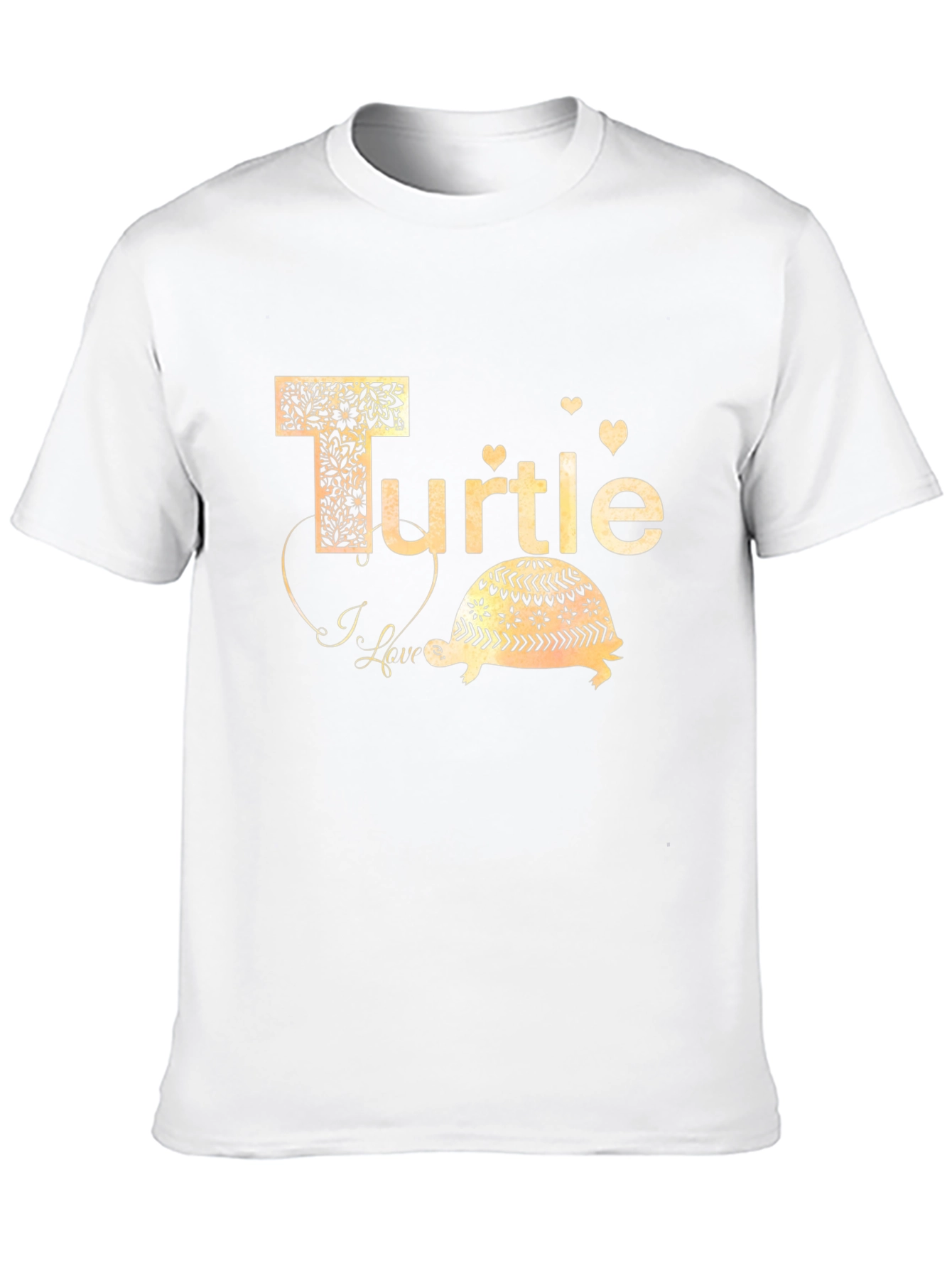 I Love Turtle Black T-Shirt