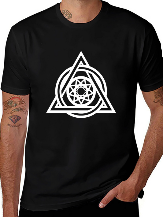 Geometric Triangle Circle Graphic Black Tee
