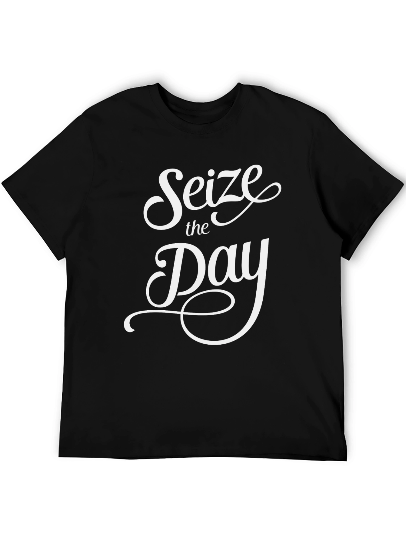 Seize the Day Graphic Tee - Black Cotton T-Shirt