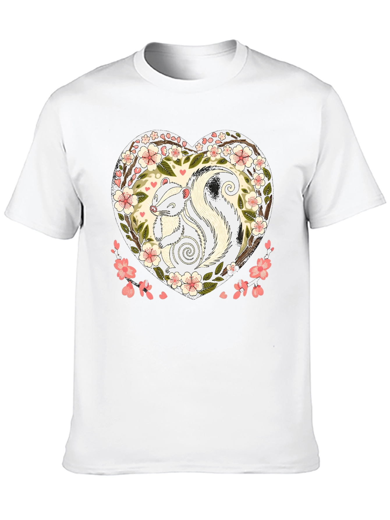 Skunk Heart Graphic Tee - Cute Animal Shirt