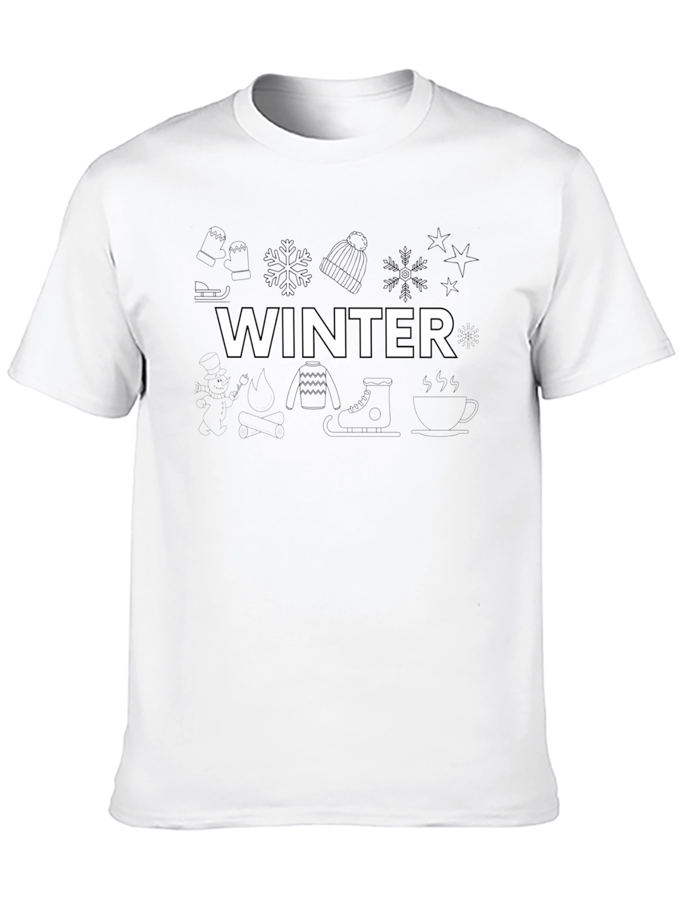 Winter Graphic Black T-Shirt