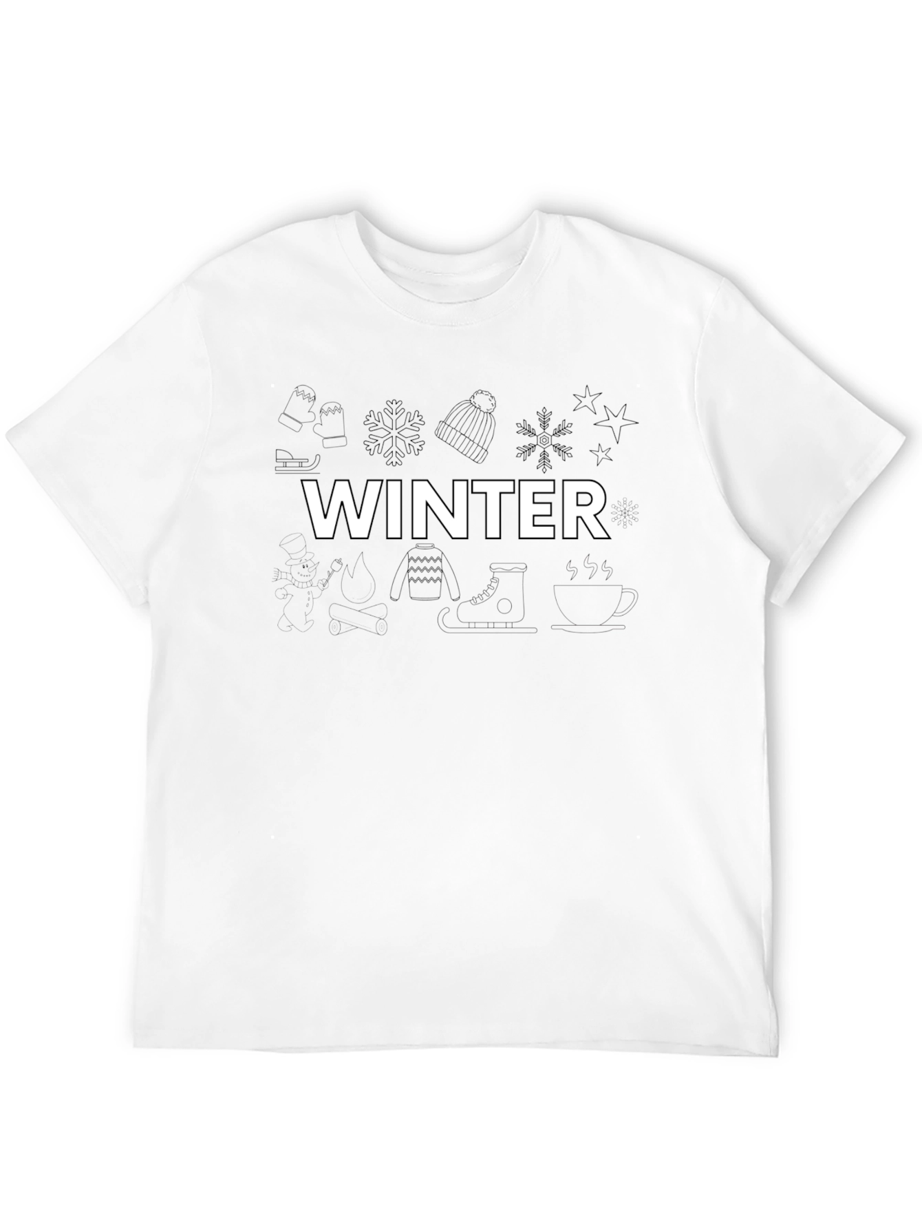 Winter Graphic Black T-Shirt