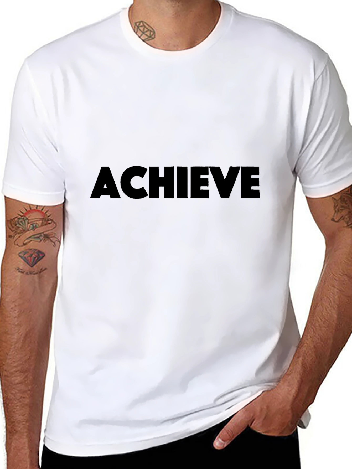 Achieve Black T-Shirt: Motivation & Style
