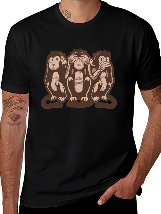 Hear See Speak No Evil Monkey Graphic Tee