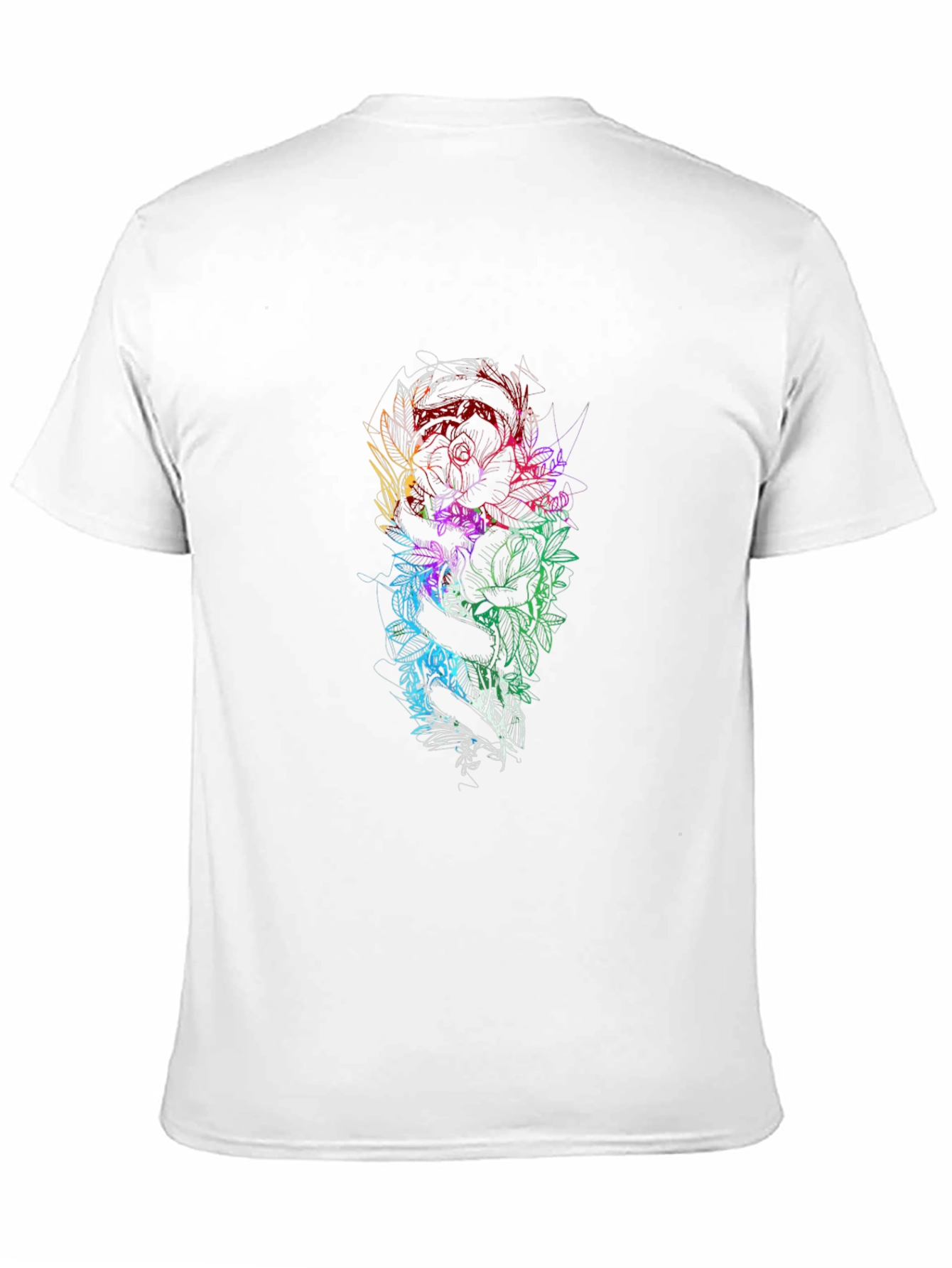 Floral Snake Graphic Black T-Shirt