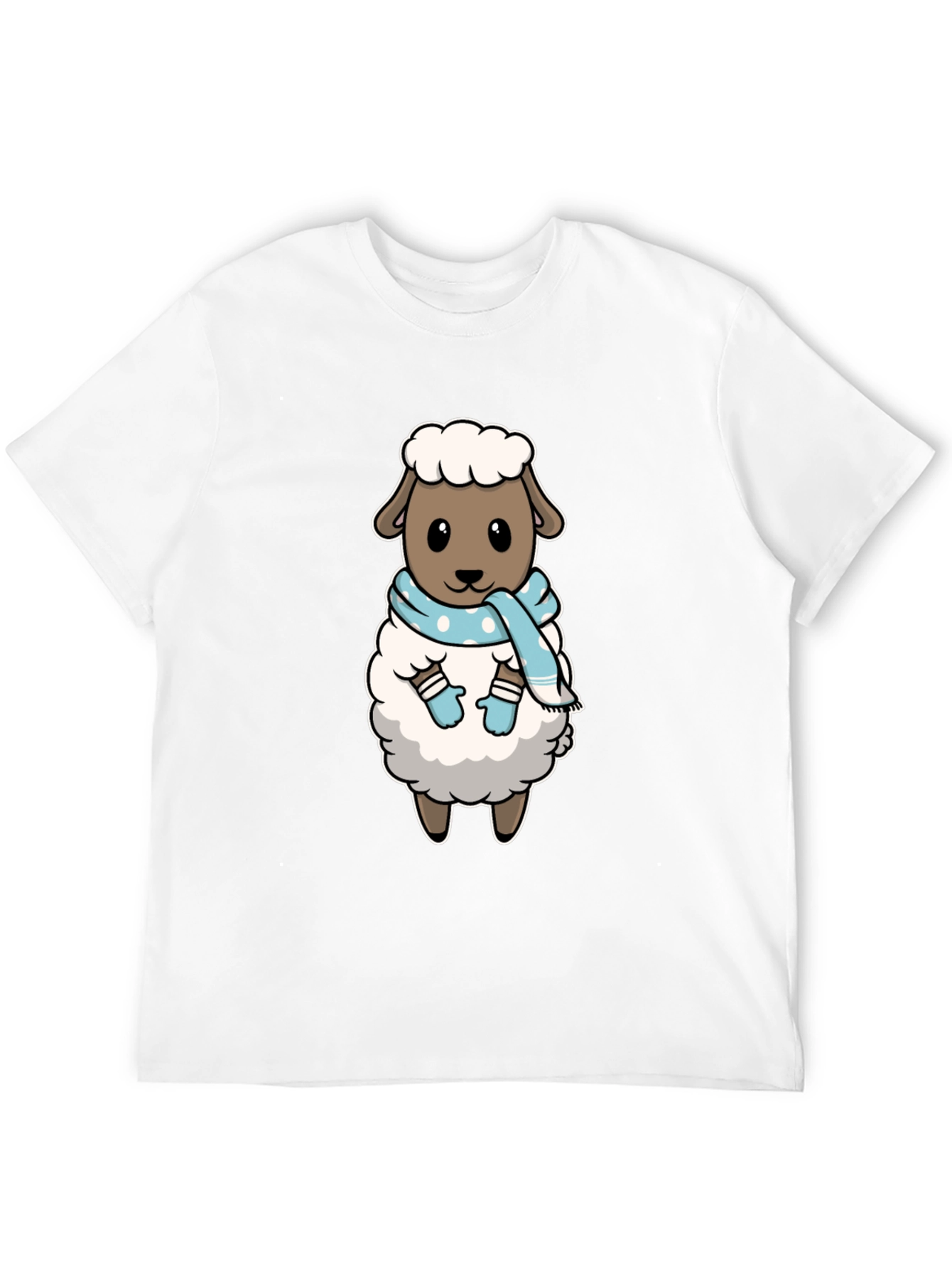 Cute Sheep T-Shirt: Winter Scarf Design