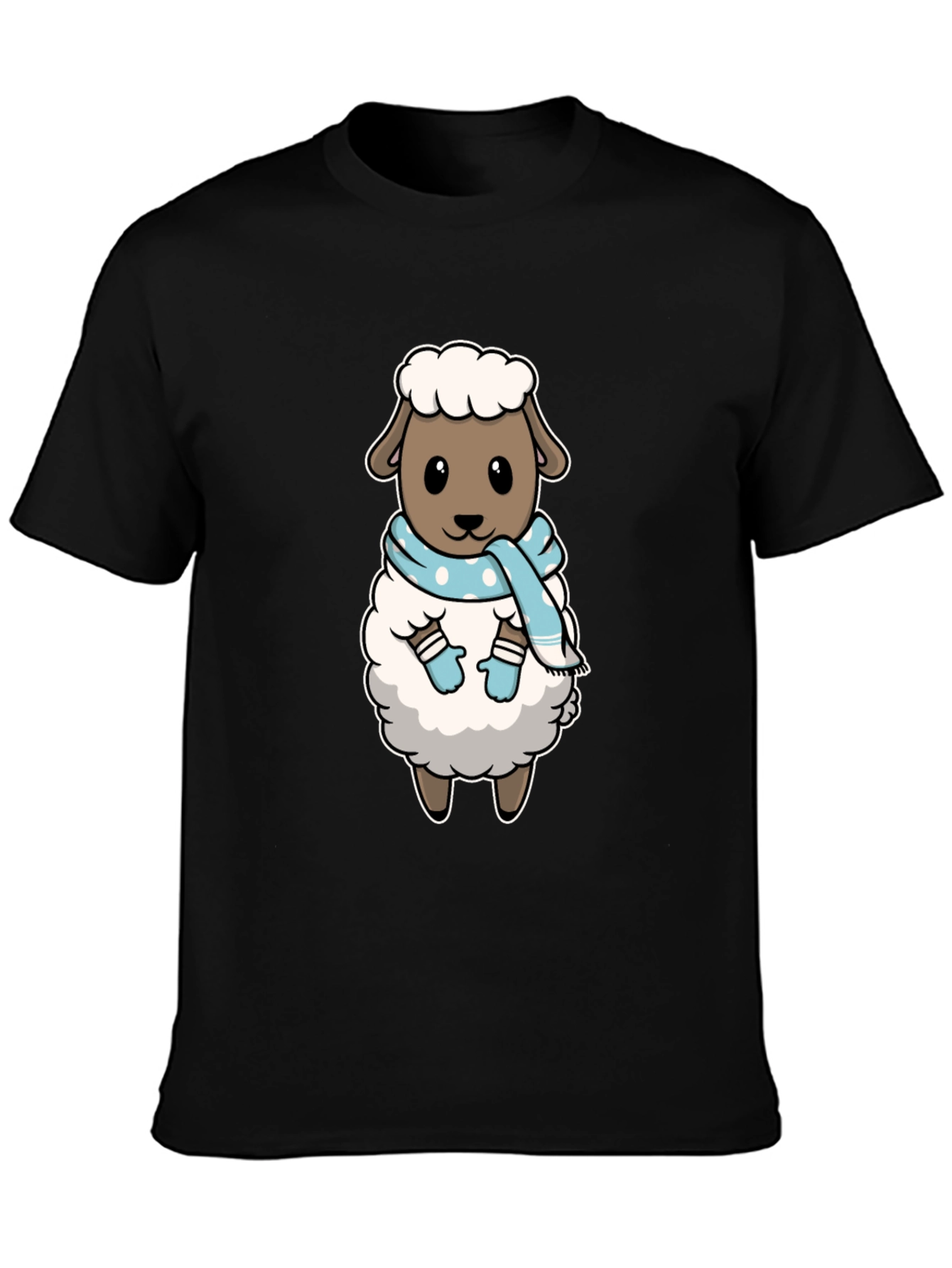 Cute Sheep T-Shirt: Winter Scarf Design