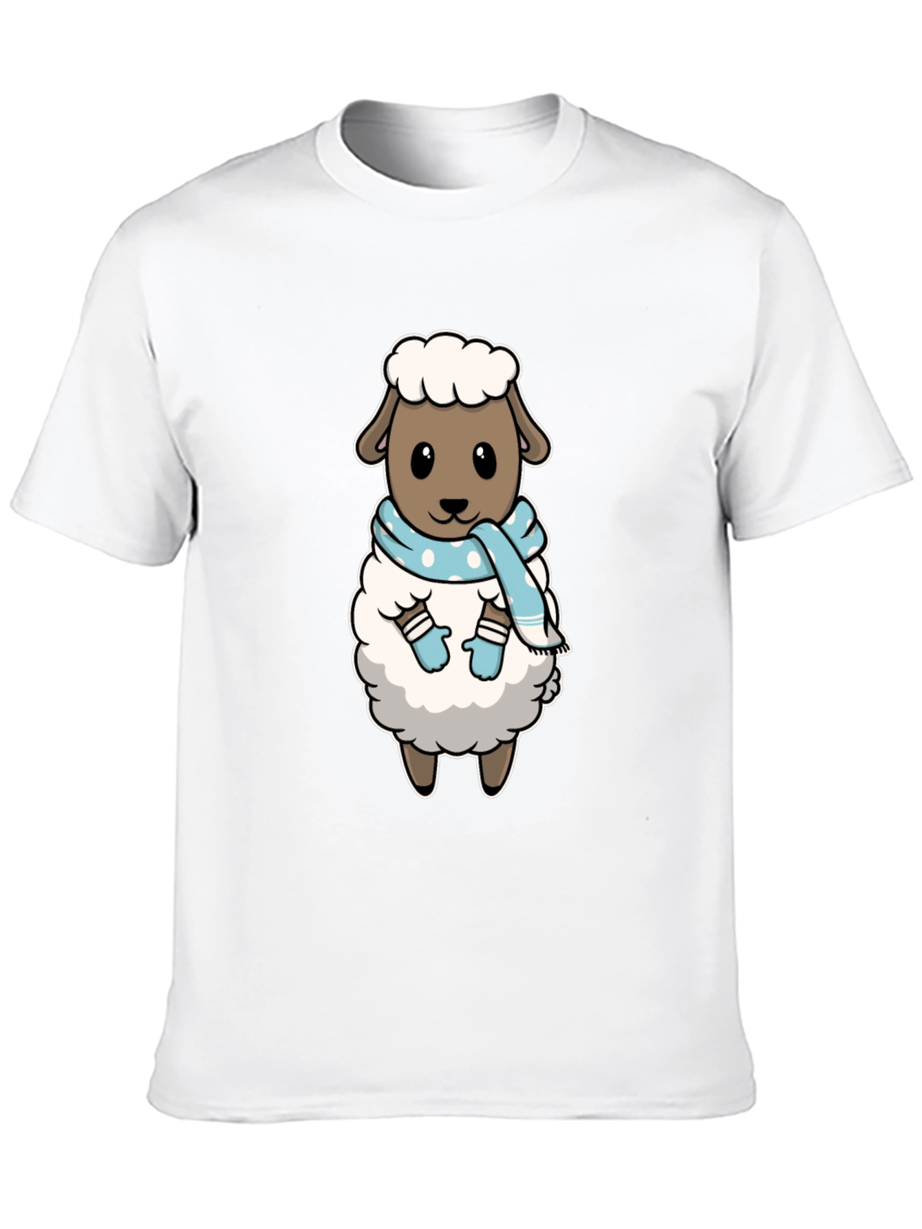 Cute Sheep T-Shirt: Winter Scarf Design