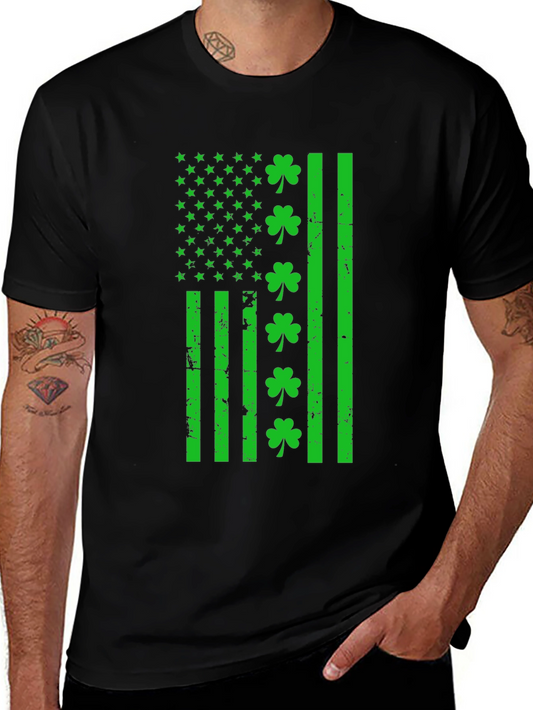 St. Patricks Day Shamrock Flag Graphic T-Shirt