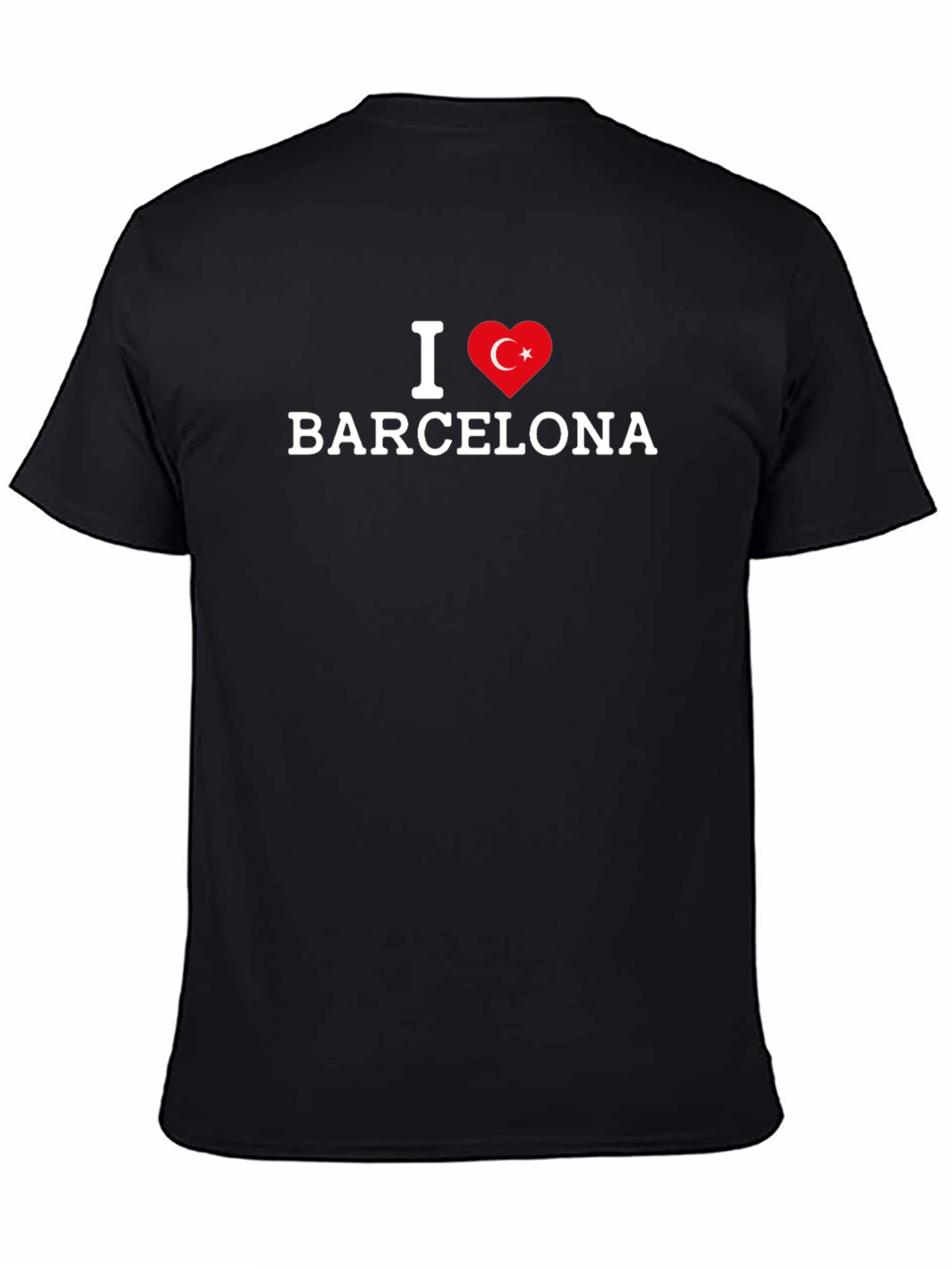 I Love Barcelona Turkey Flag Heart T-Shirt