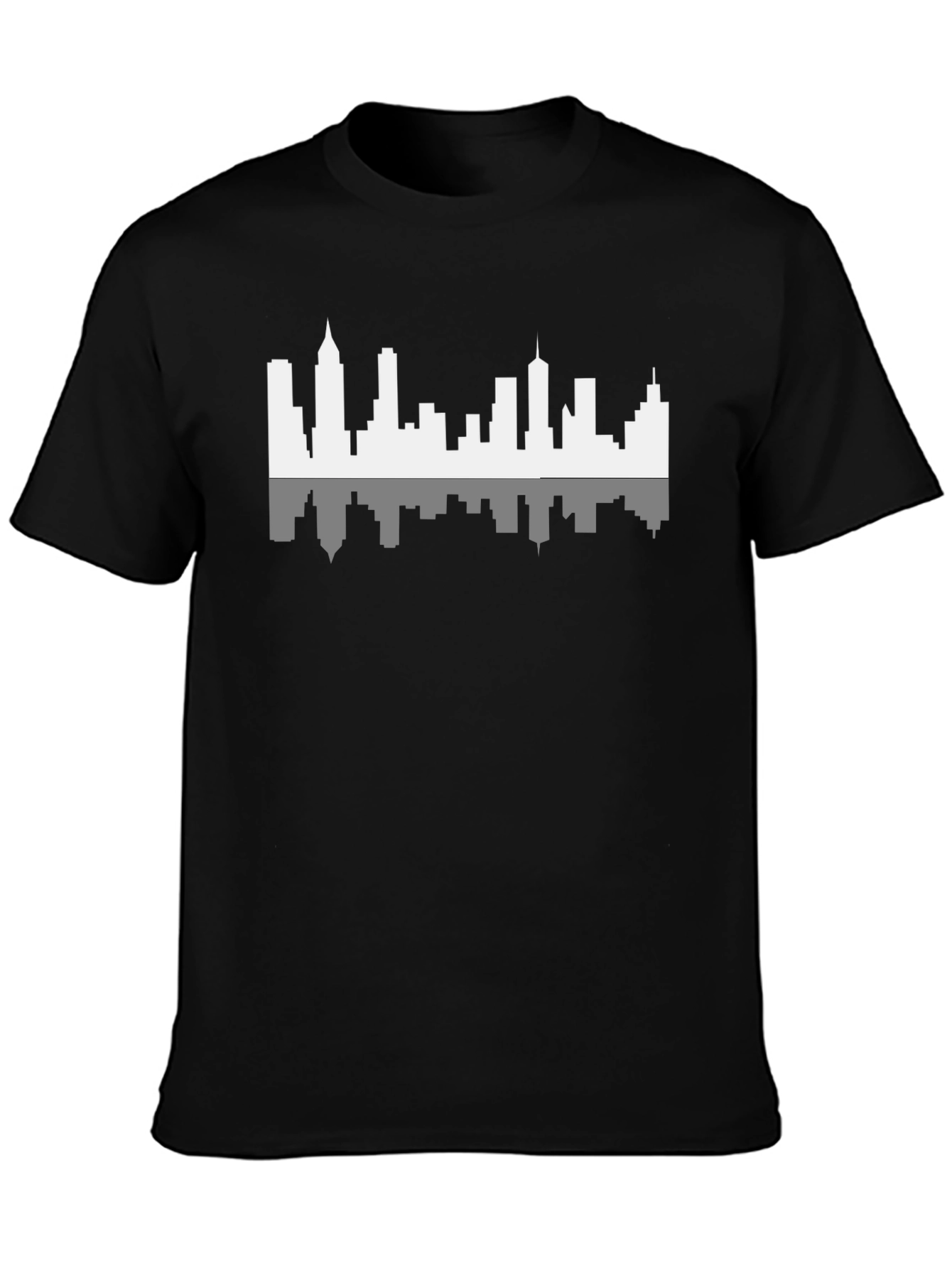 Cityscape Reflection Graphic Black T-Shirt