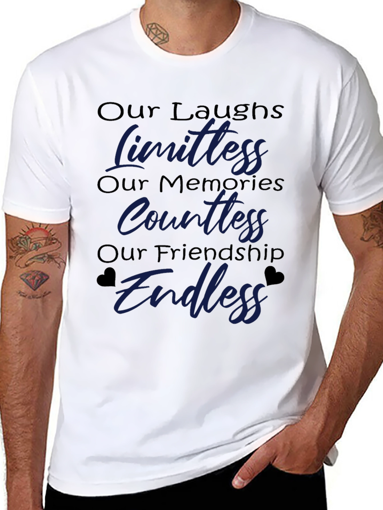 Friendship T-Shirt: Our Laughs Memories Friendship Design
