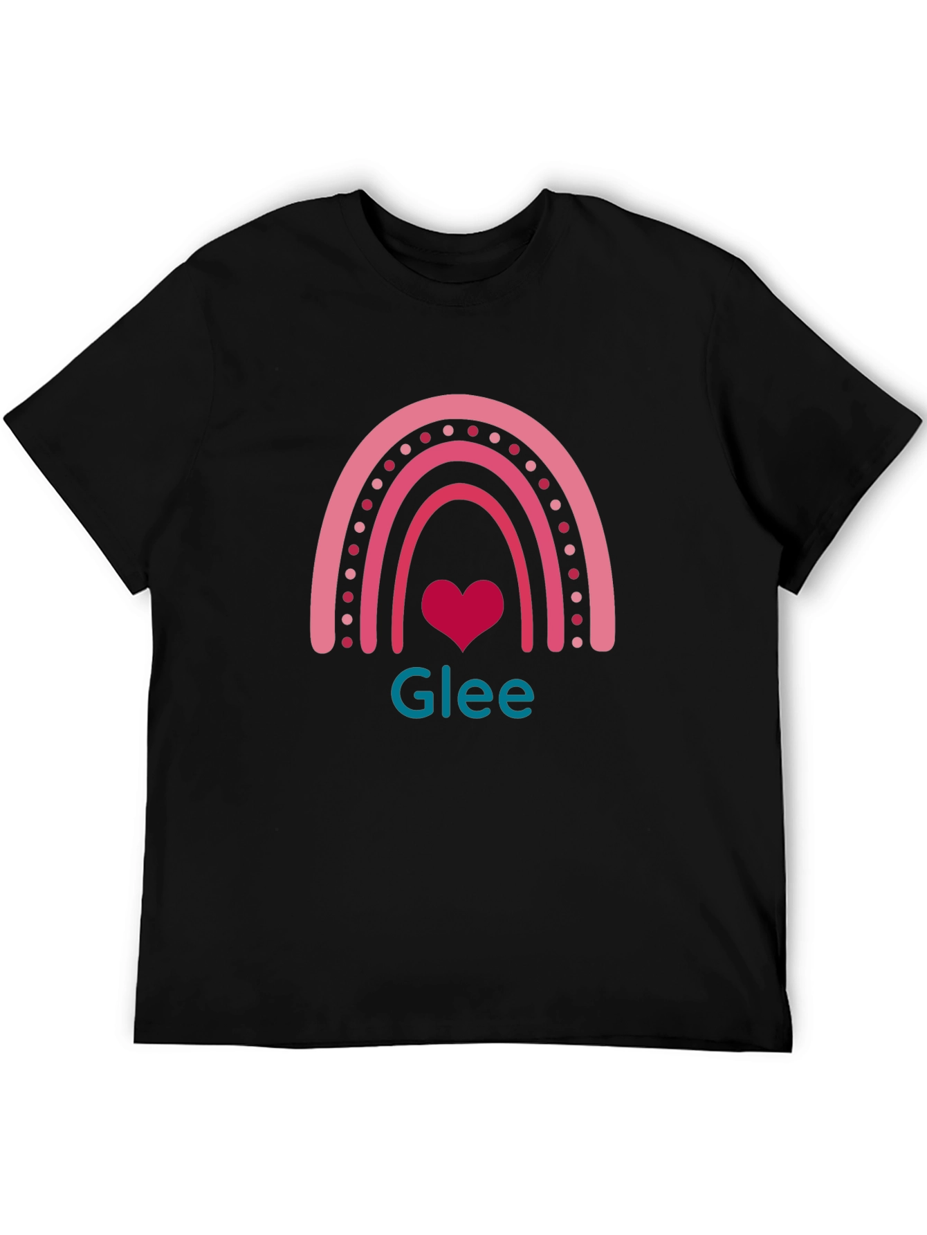 Glee Rainbow Heart T-Shirt - Black