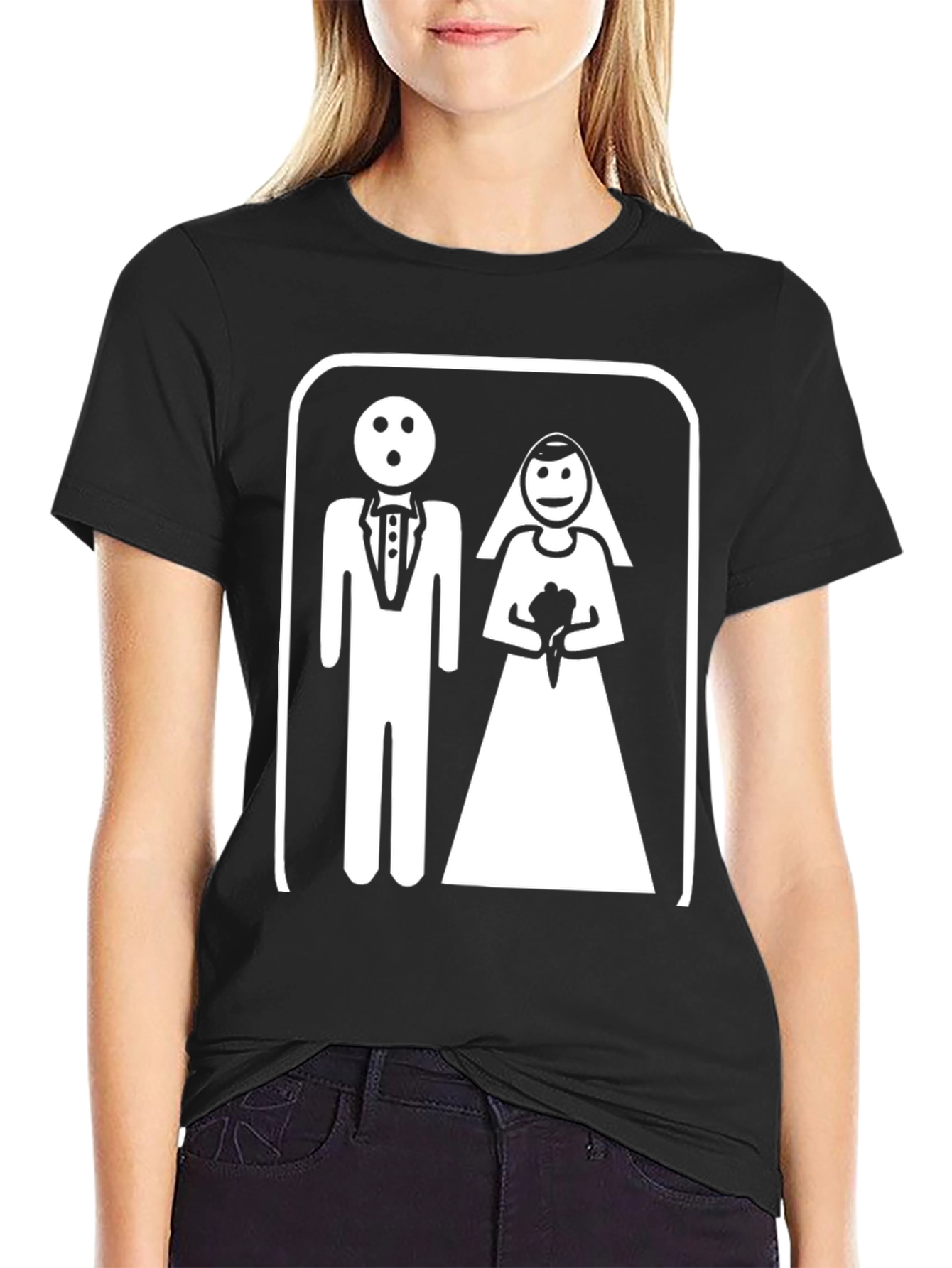 Funny Wedding T-Shirt - Bride & Groom Pictogram
