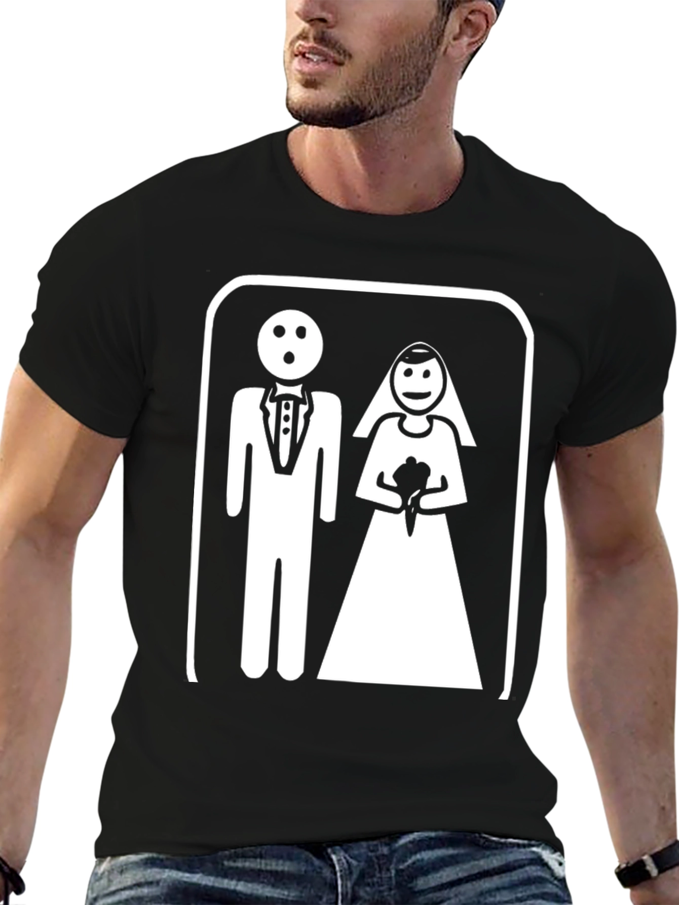 Funny Wedding T-Shirt - Bride & Groom Pictogram