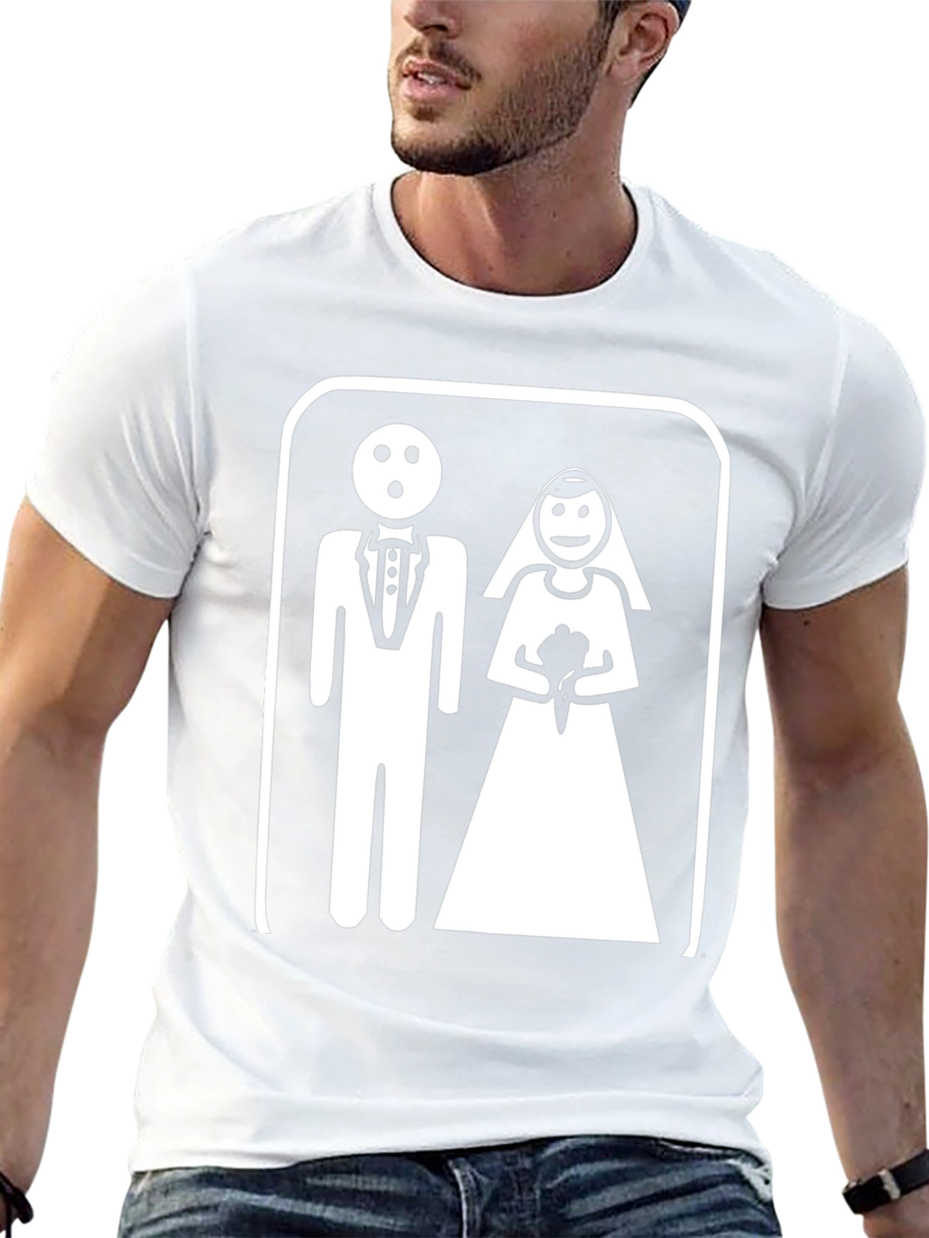 Funny Wedding T-Shirt - Bride & Groom Pictogram