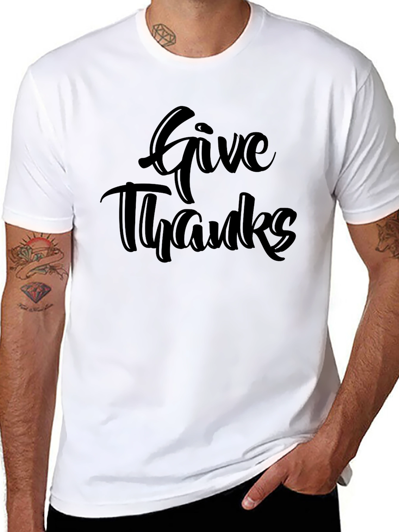 Give Thanks Black T-Shirt