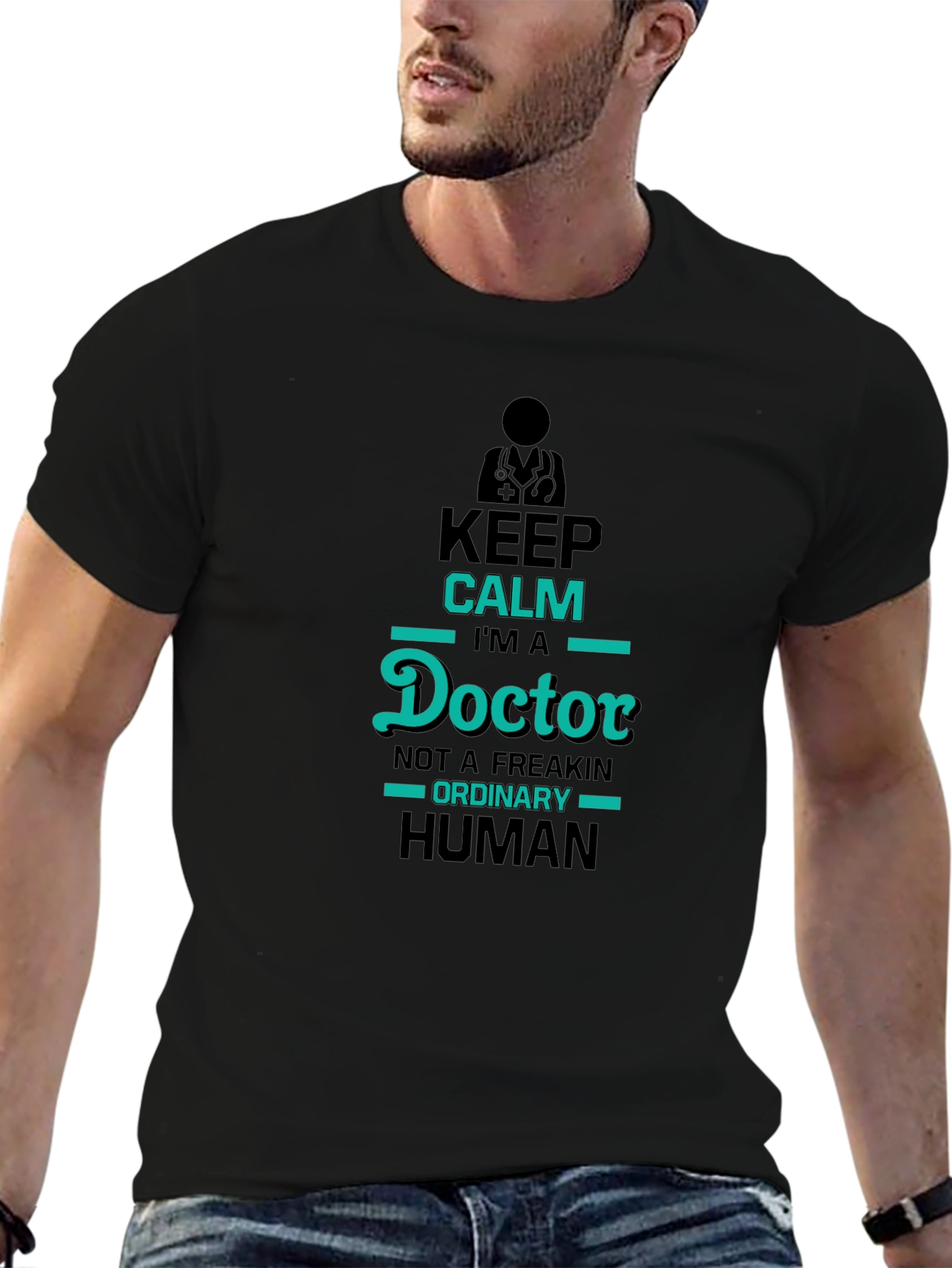 Keep Calm Im A Doctor Black T-Shirt