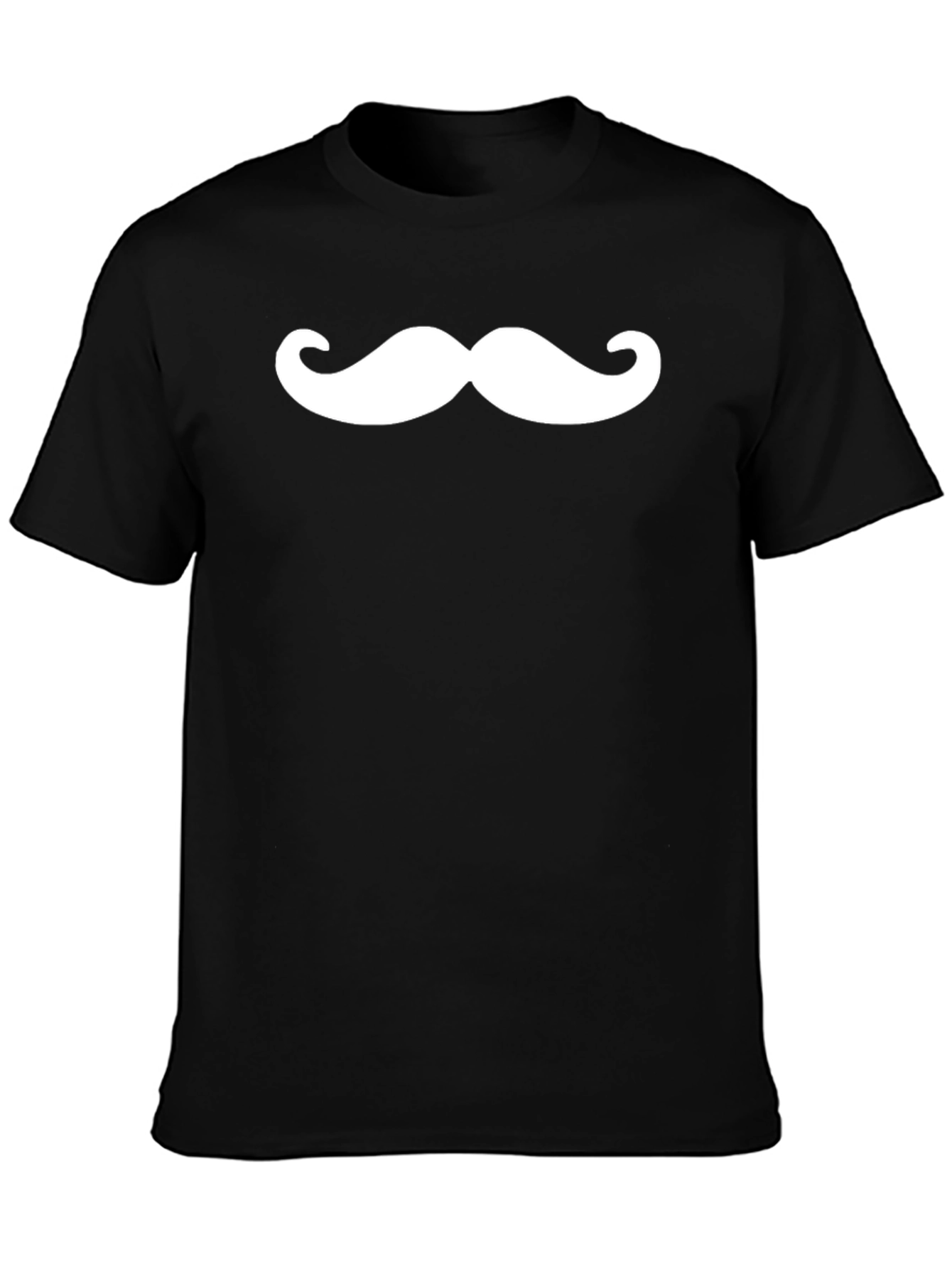 Moustache Graphic Tee - Casual Black T-Shirt