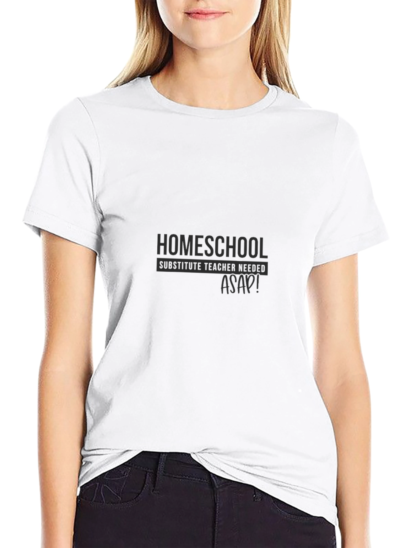 Homeschool Substitute Teacher Needed Black T-Shirt