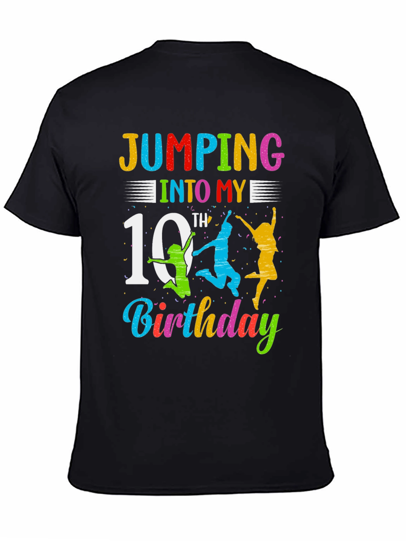 Jumping Into My 10th Birthday Black T-Shirt