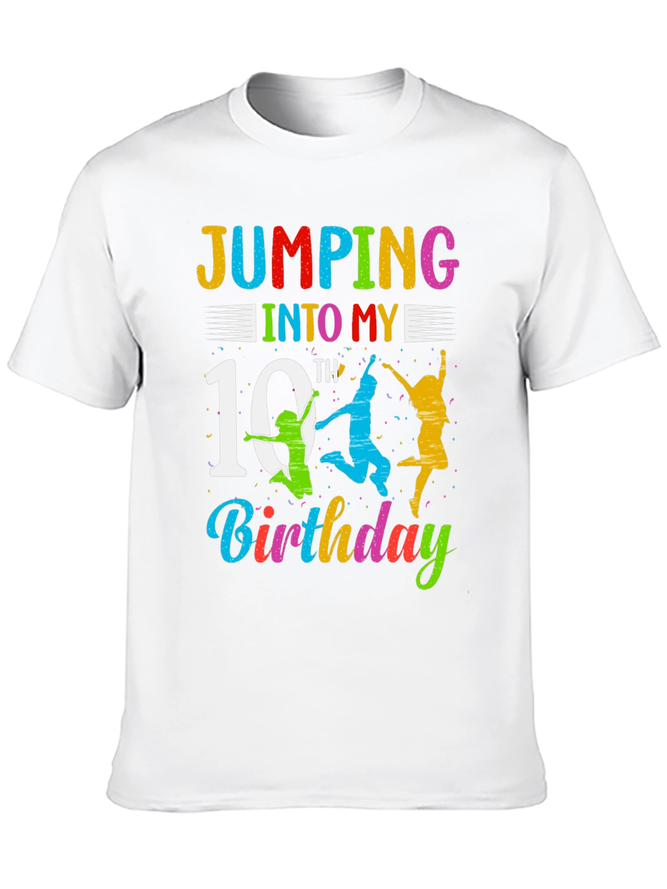 Jumping Into My 10th Birthday Black T-Shirt