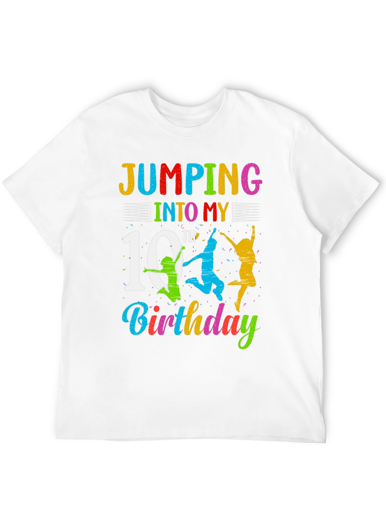 Jumping Into My 10th Birthday Black T-Shirt