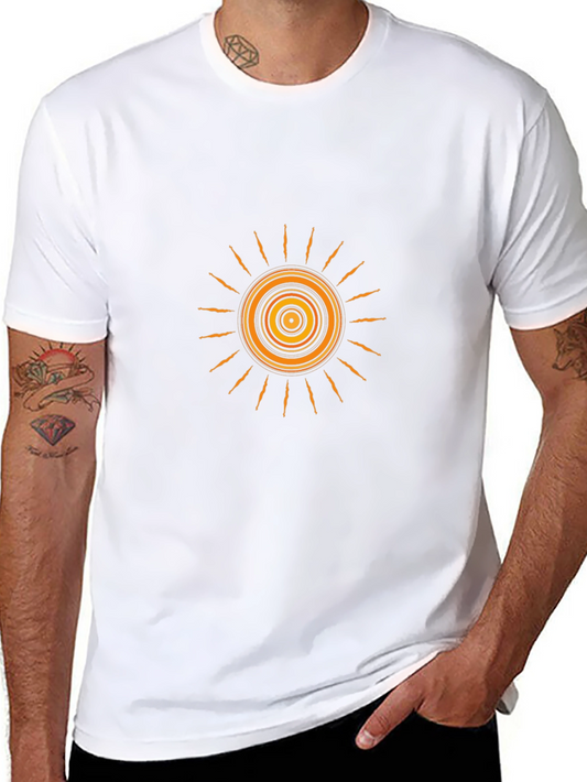 Graphic Sun Print Black T-Shirt