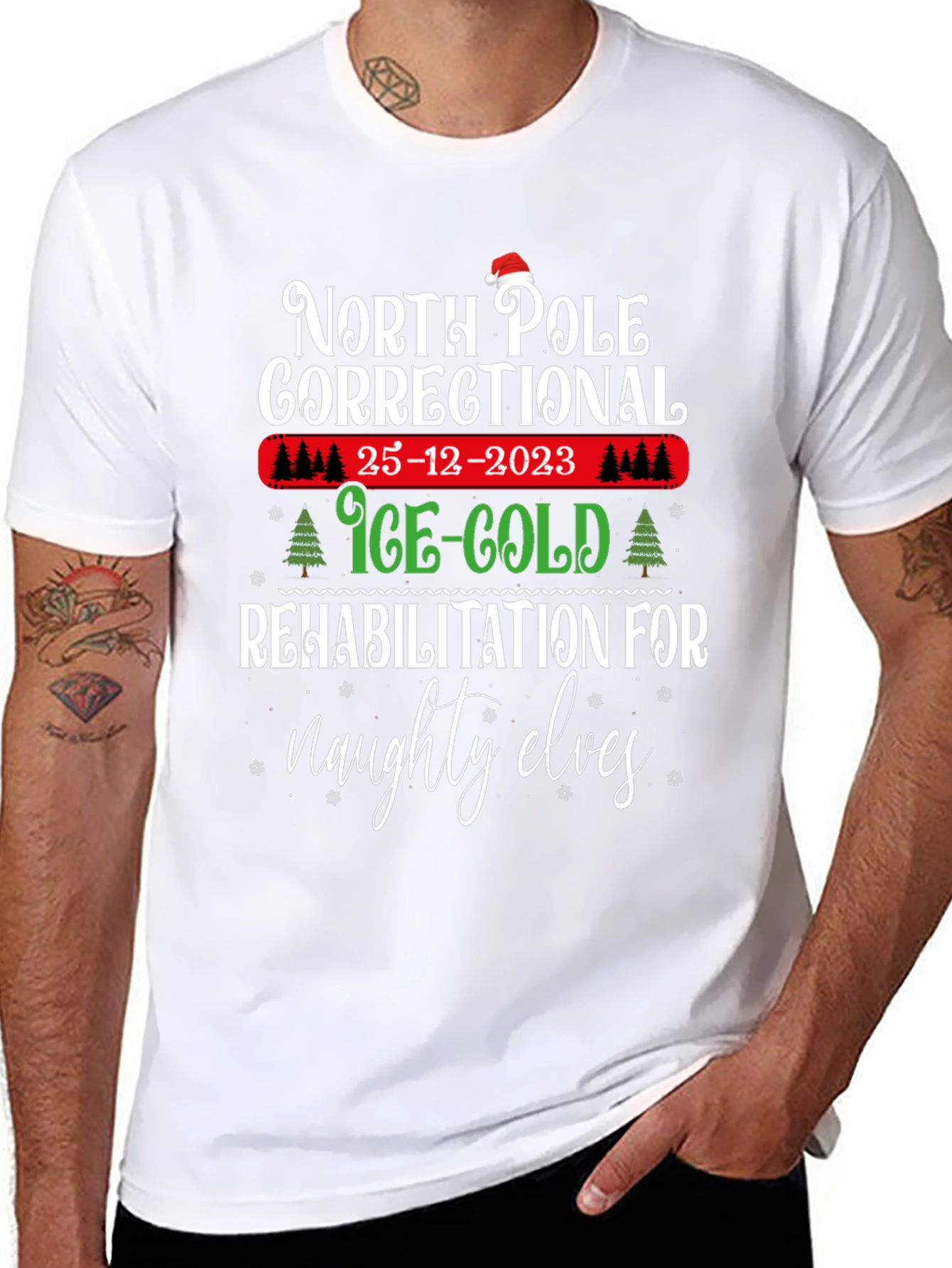 North Pole Correctional Christmas T-Shirt