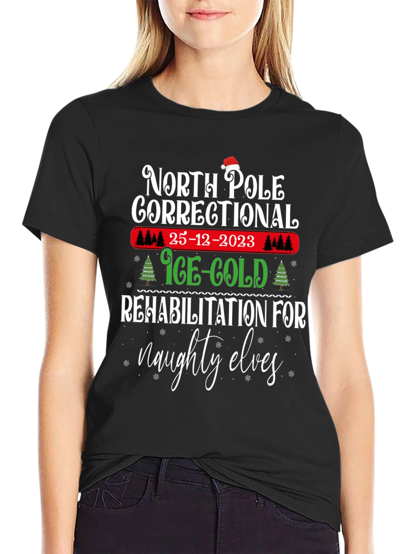 North Pole Correctional Christmas T-Shirt