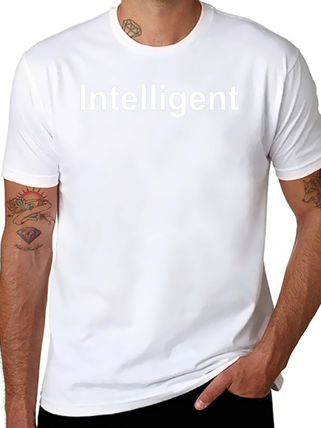 Intelligent Graphic Tee - Stylish Black T-Shirt