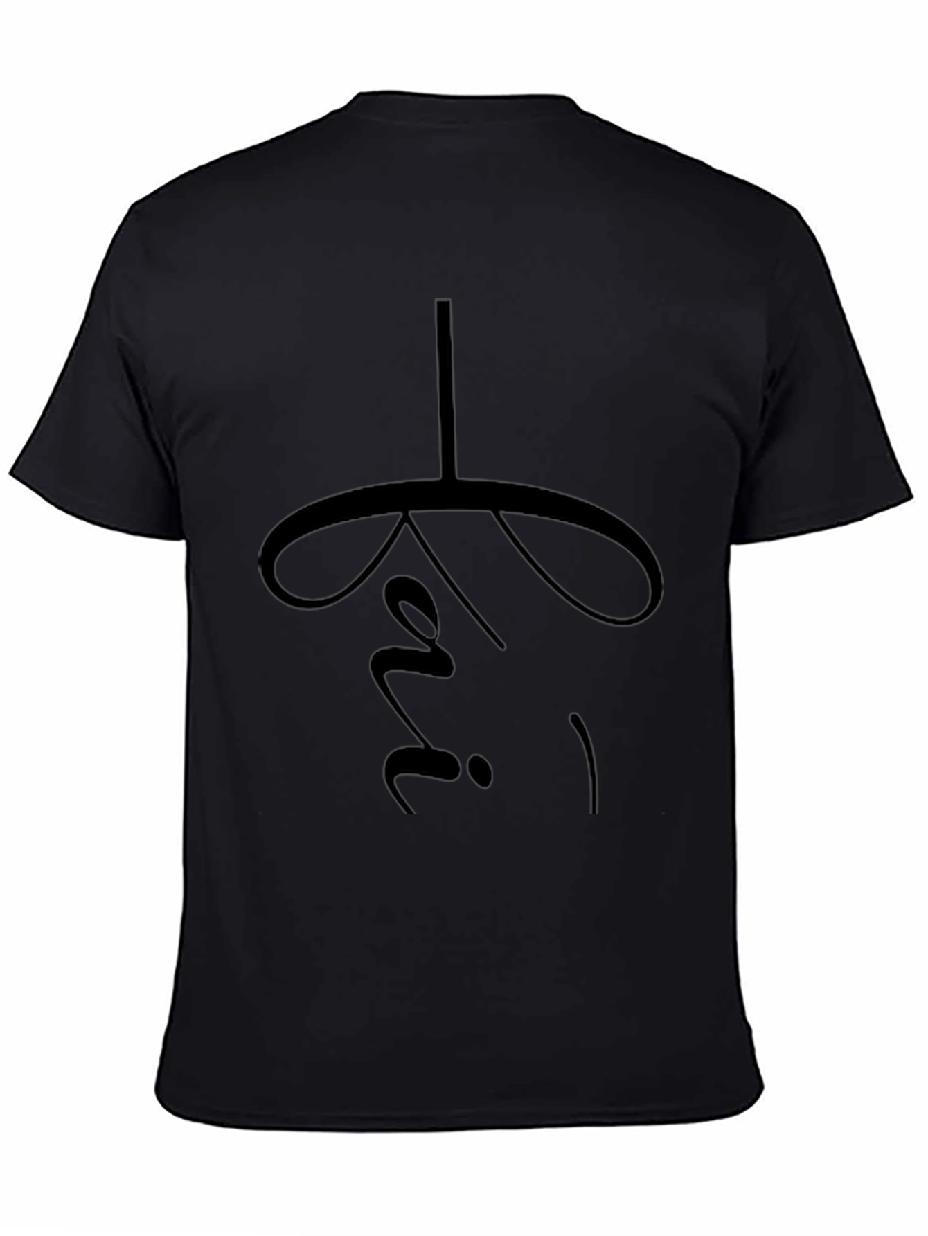 Minimalist Black T-Shirt with Religious Symbol