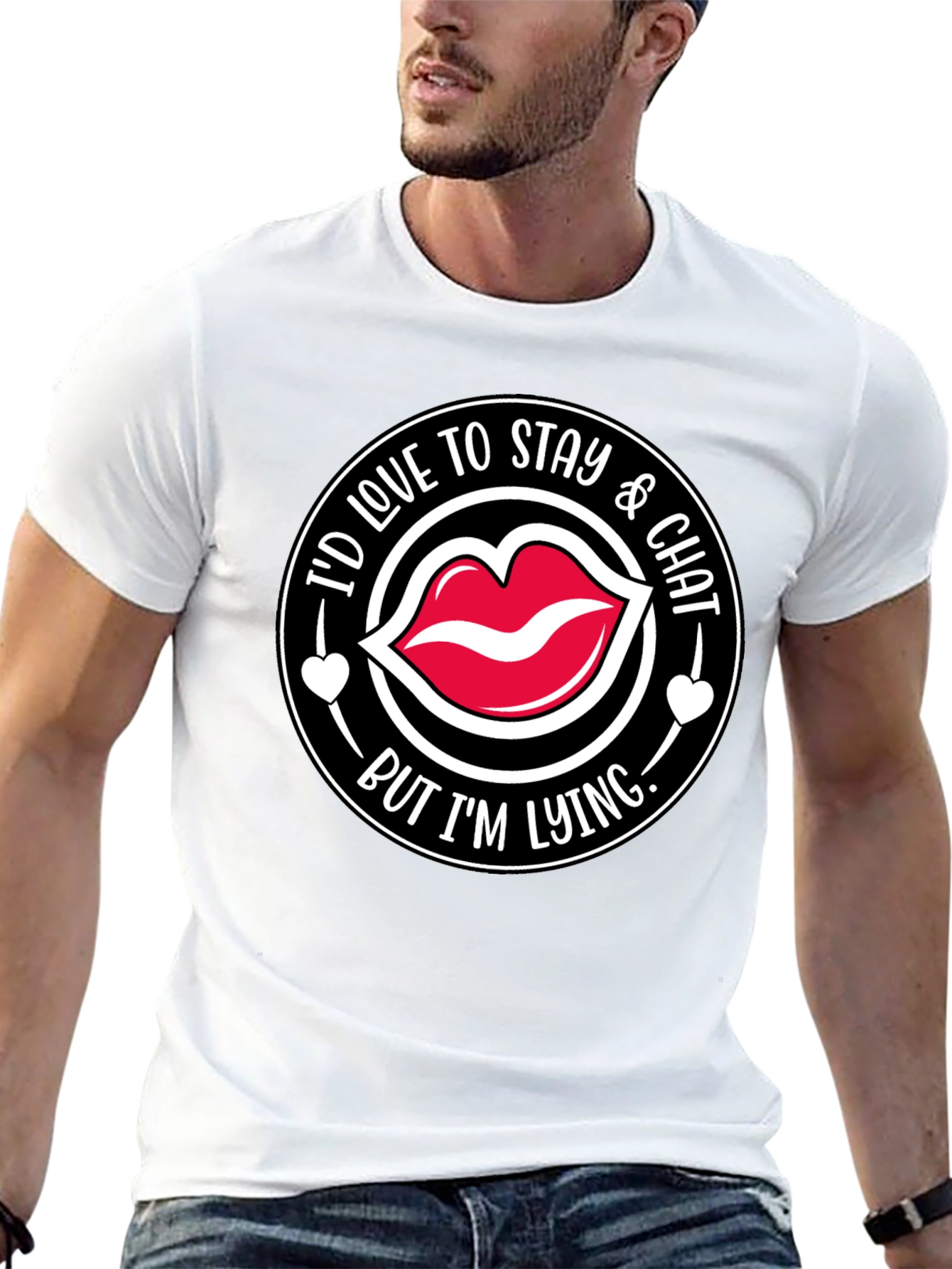 Id Love to Stay & Chat T-Shirt