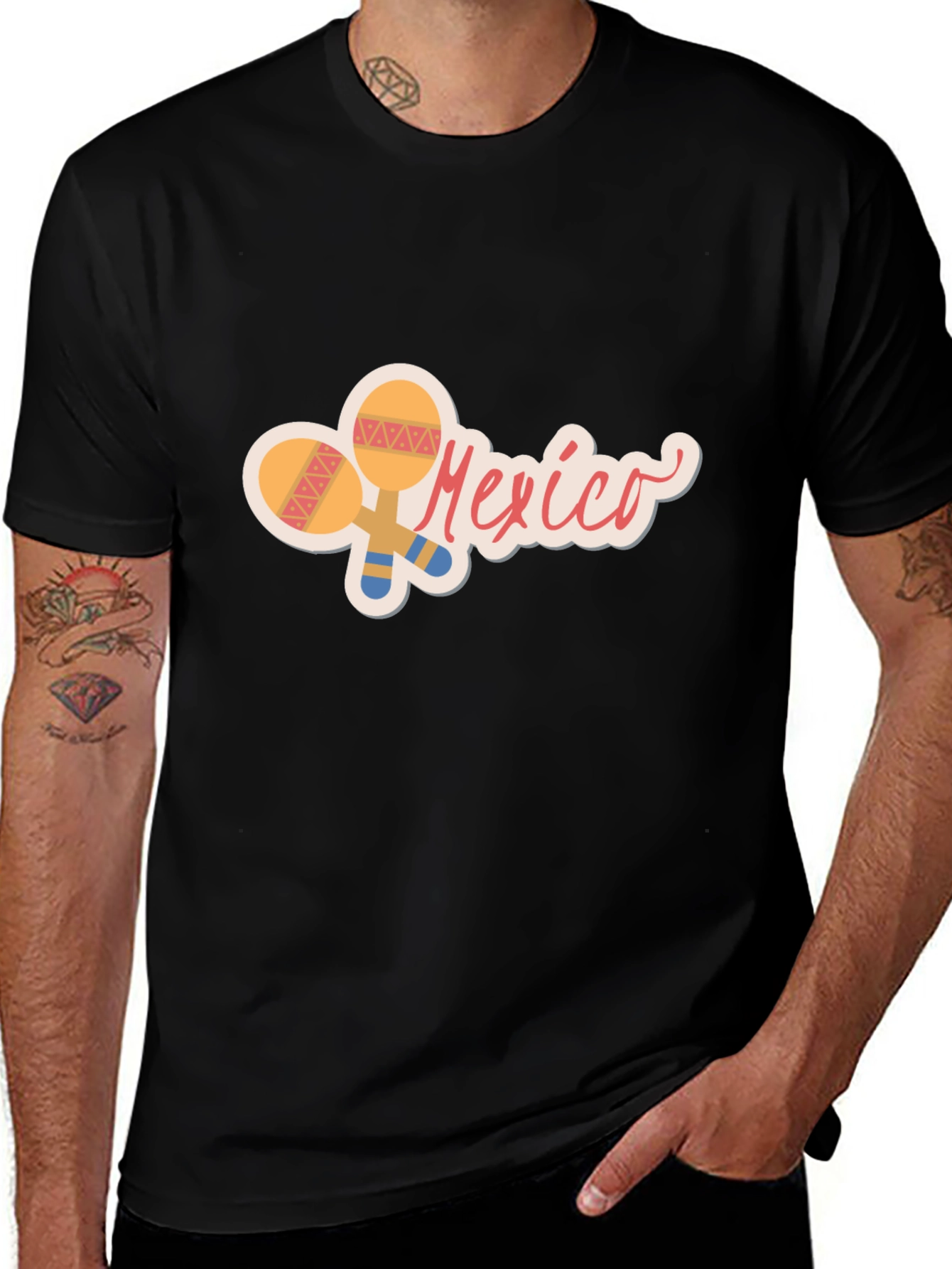 Mexico Maraca Graphic Tee - Black