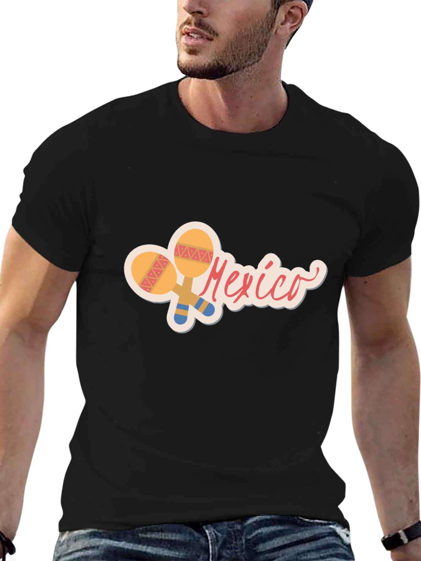 Mexico Maraca Graphic Tee - Black