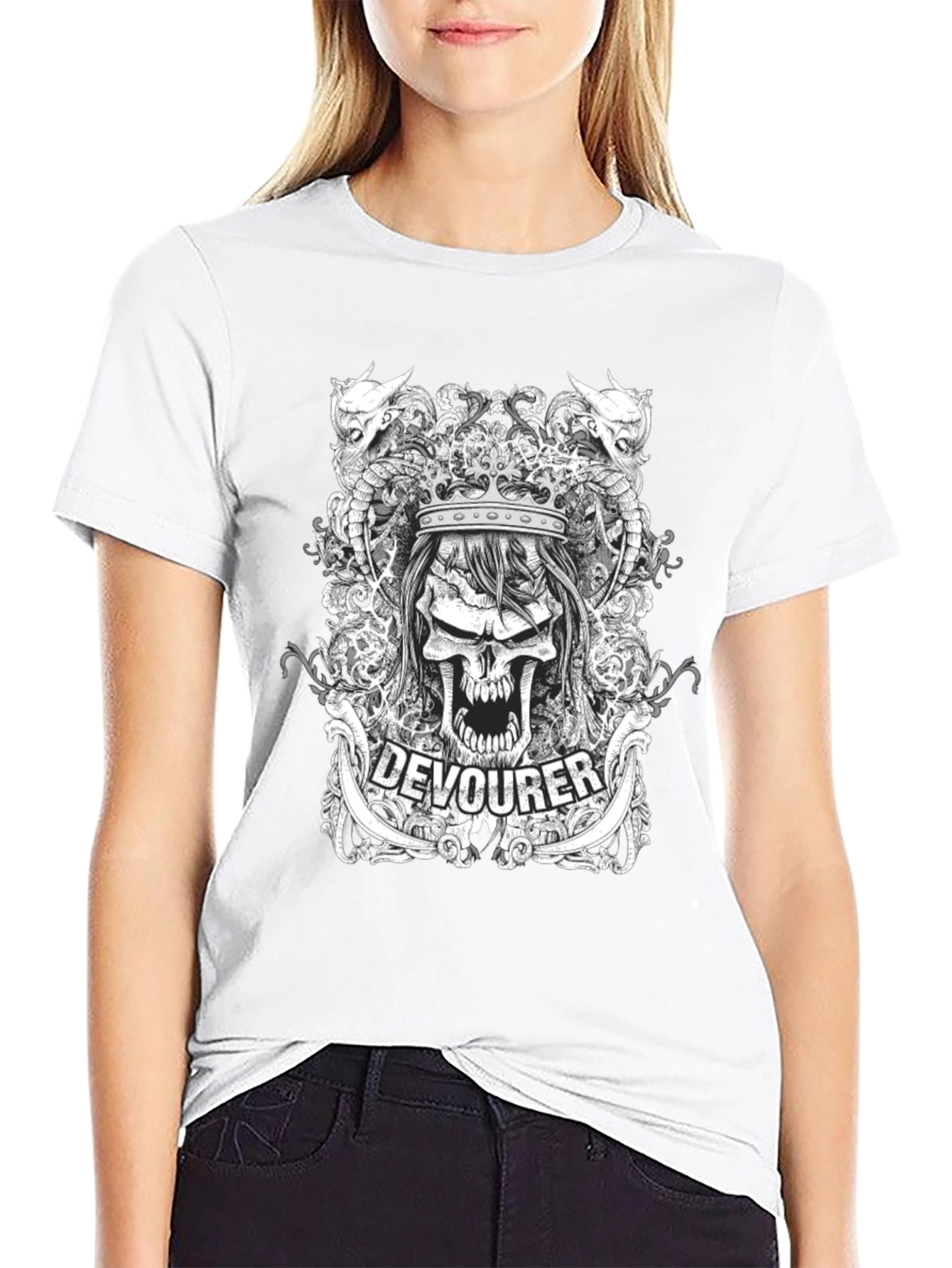 Devourer Graphic Print Black T-Shirt