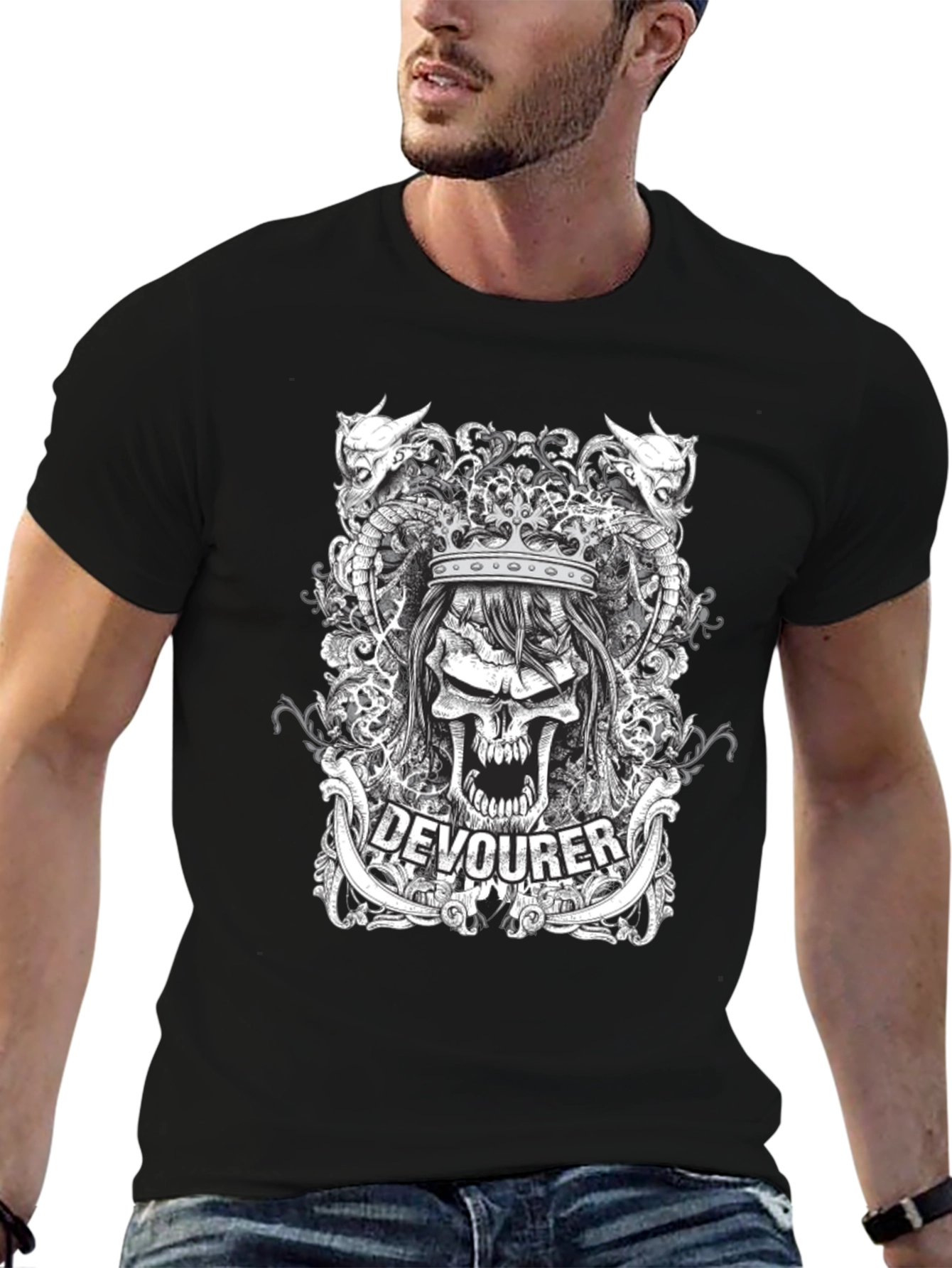 Devourer Graphic Print Black T-Shirt