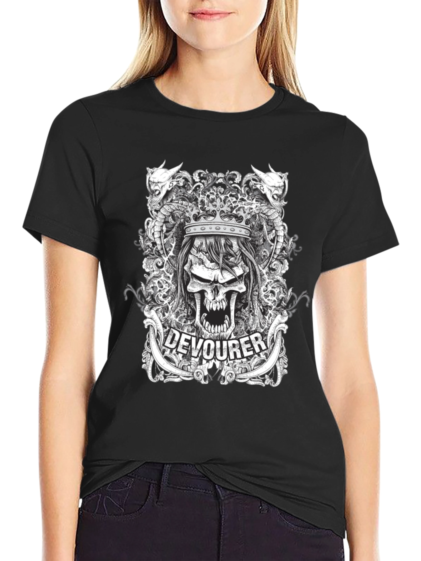 Devourer Graphic Print Black T-Shirt