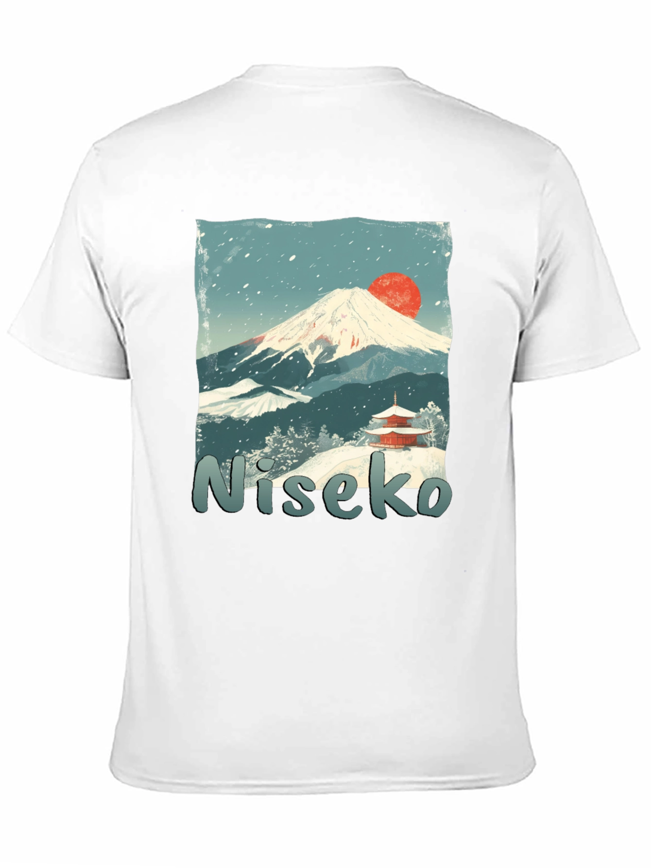 Niseko Japan T-Shirt: Mountain & Temple Graphic Tee
