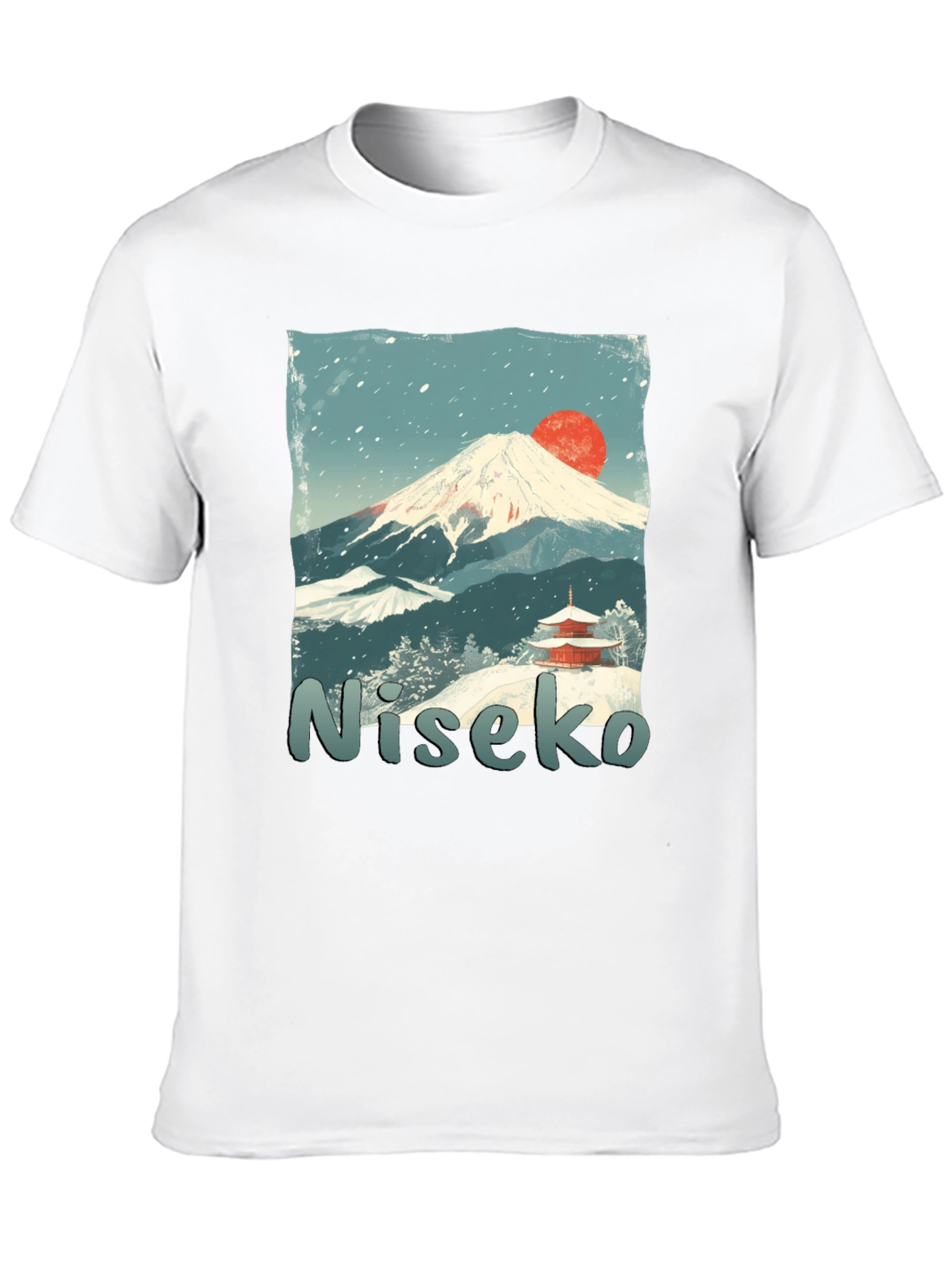Niseko Japan T-Shirt: Mountain & Temple Graphic Tee