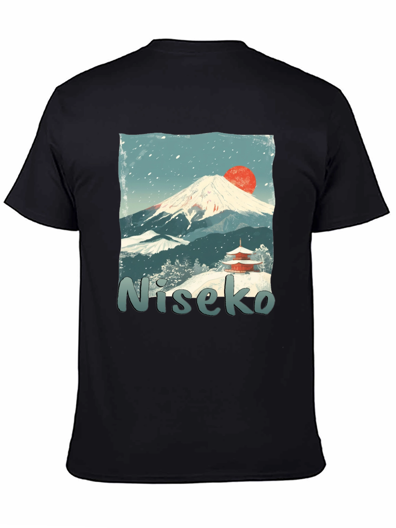 Niseko Japan T-Shirt: Mountain & Temple Graphic Tee