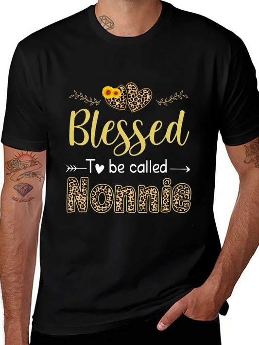 Blessed Nonnie Leopard Print Graphic Tee