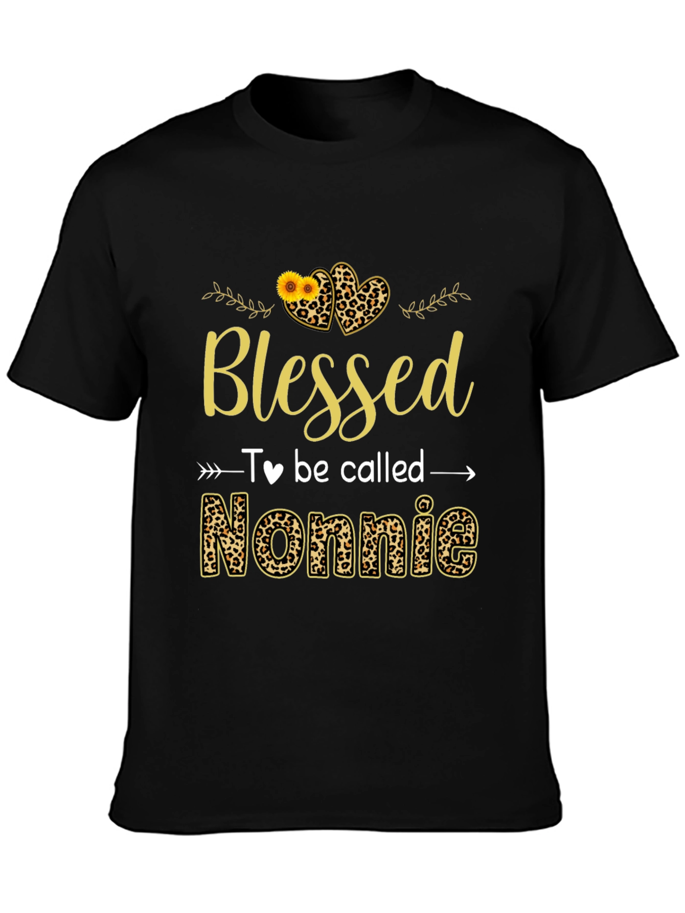 Blessed Nonnie Leopard Print Graphic Tee