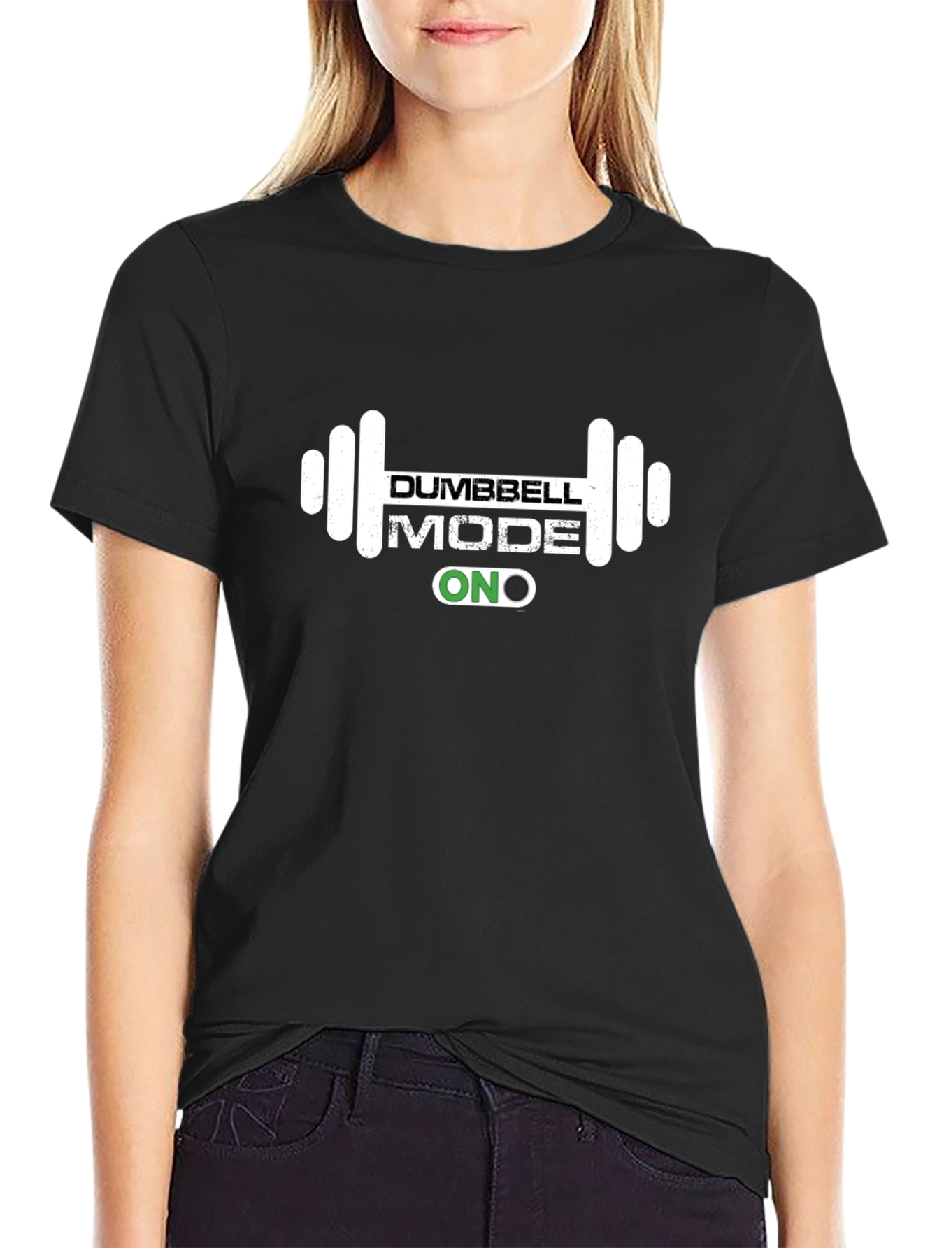 Dumbbell Mode ON Graphic T-Shirt - Workout Ready