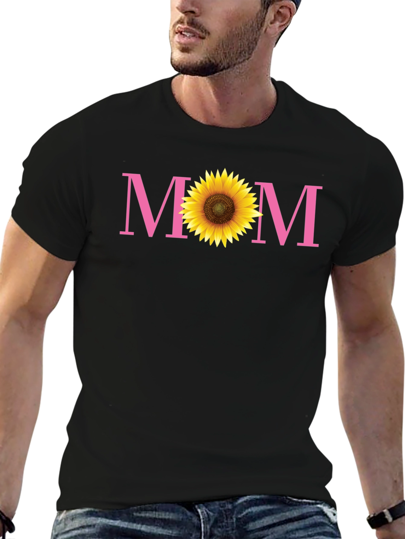 Sunflower Mom Graphic Tee - Black