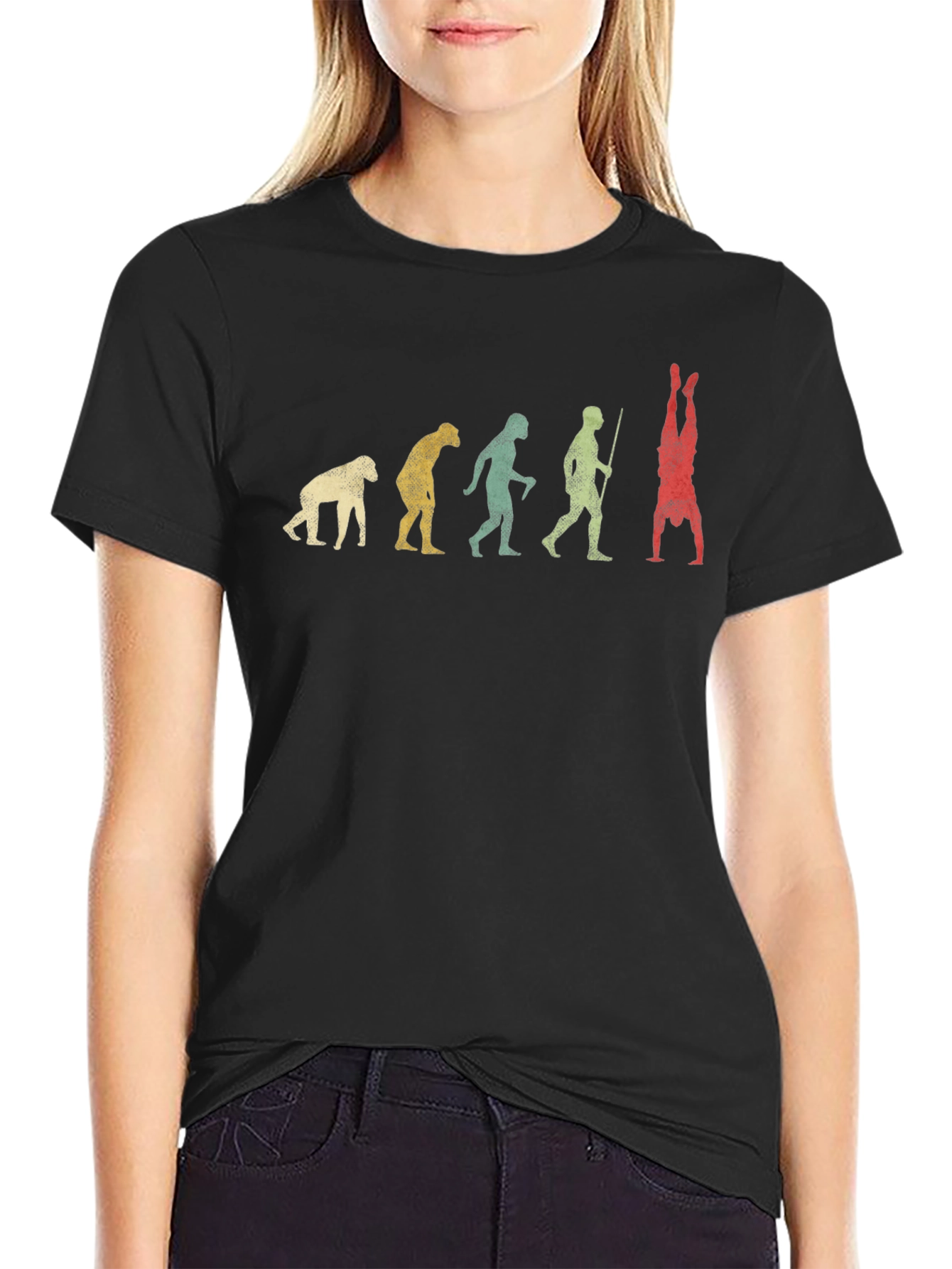 Evolution Handstand T-Shirt - Novelty Graphic Tee